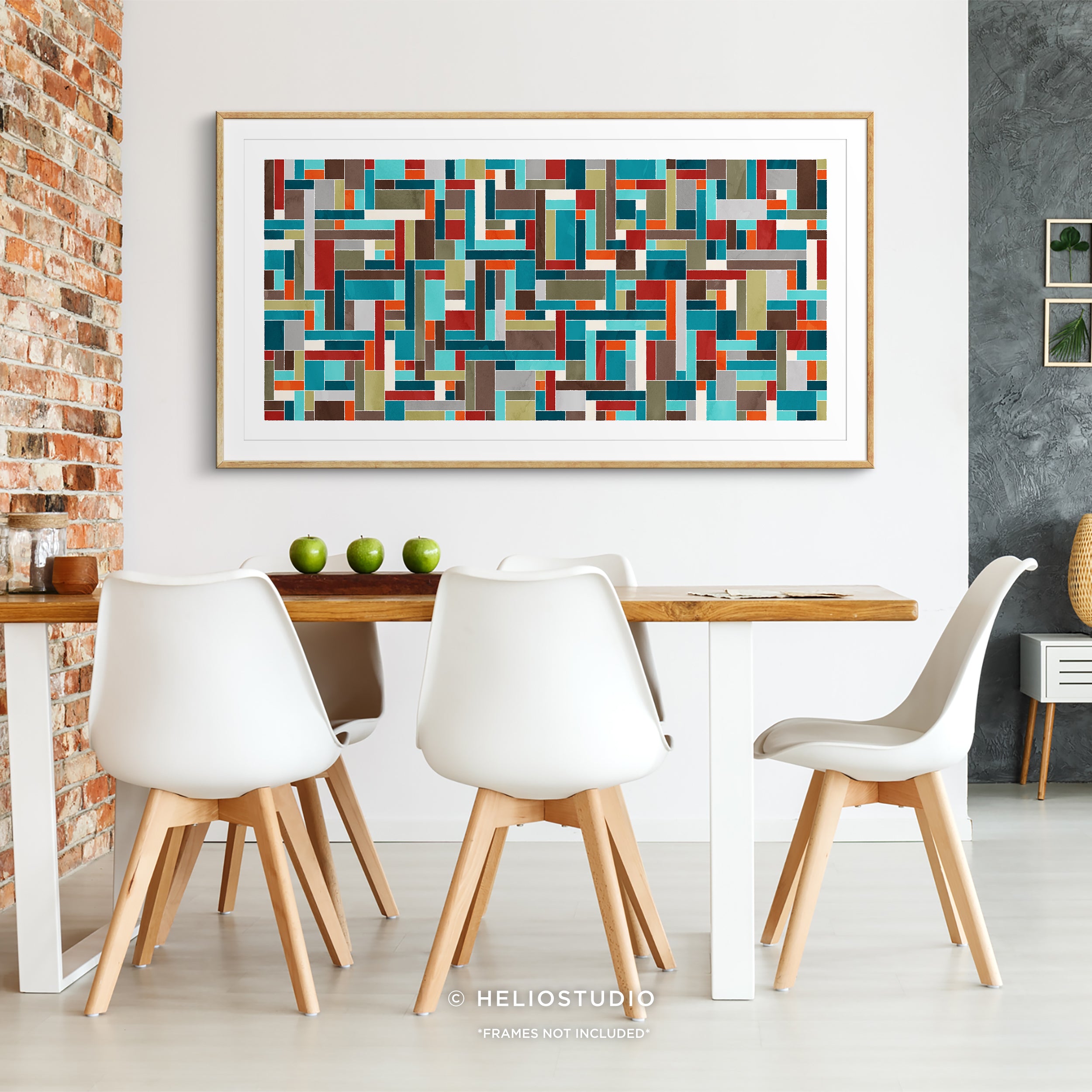 Multicoloured Geometric Abstract – Panoramic Art Print