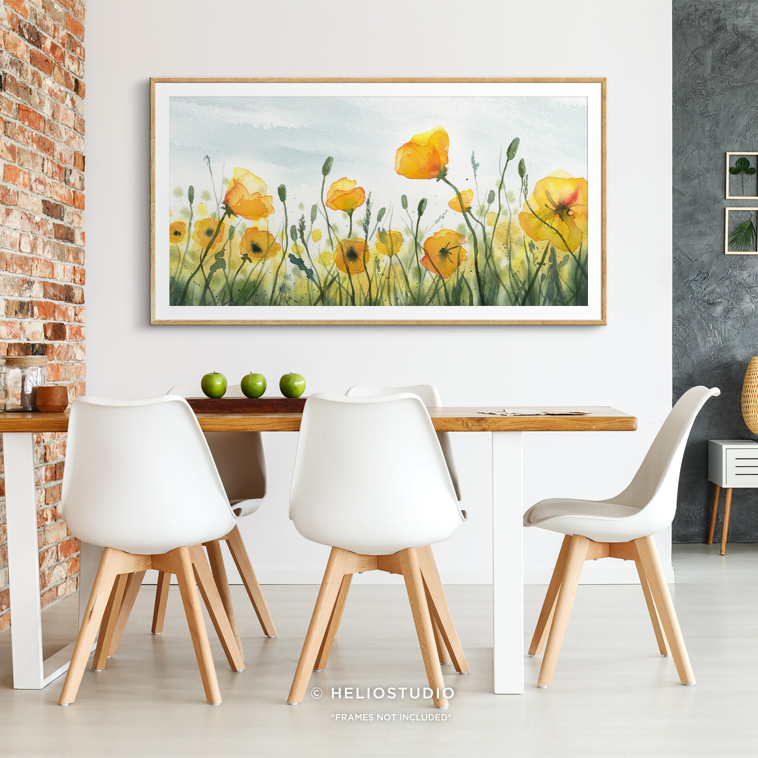 Yellow Poppy Meadow – Panoramic Art Print