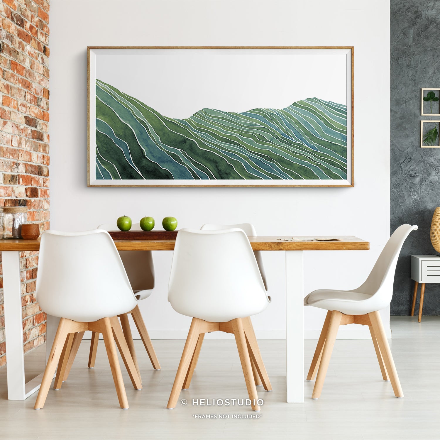 Midcentury Green Mountain Valley – Panoramic Art Print