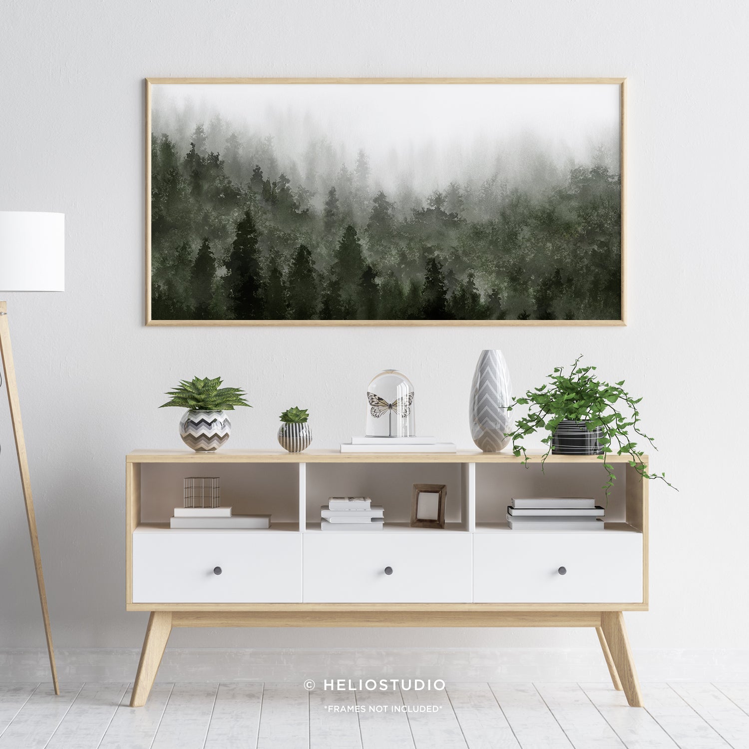 Misty Green Forest – Panoramic Art Print