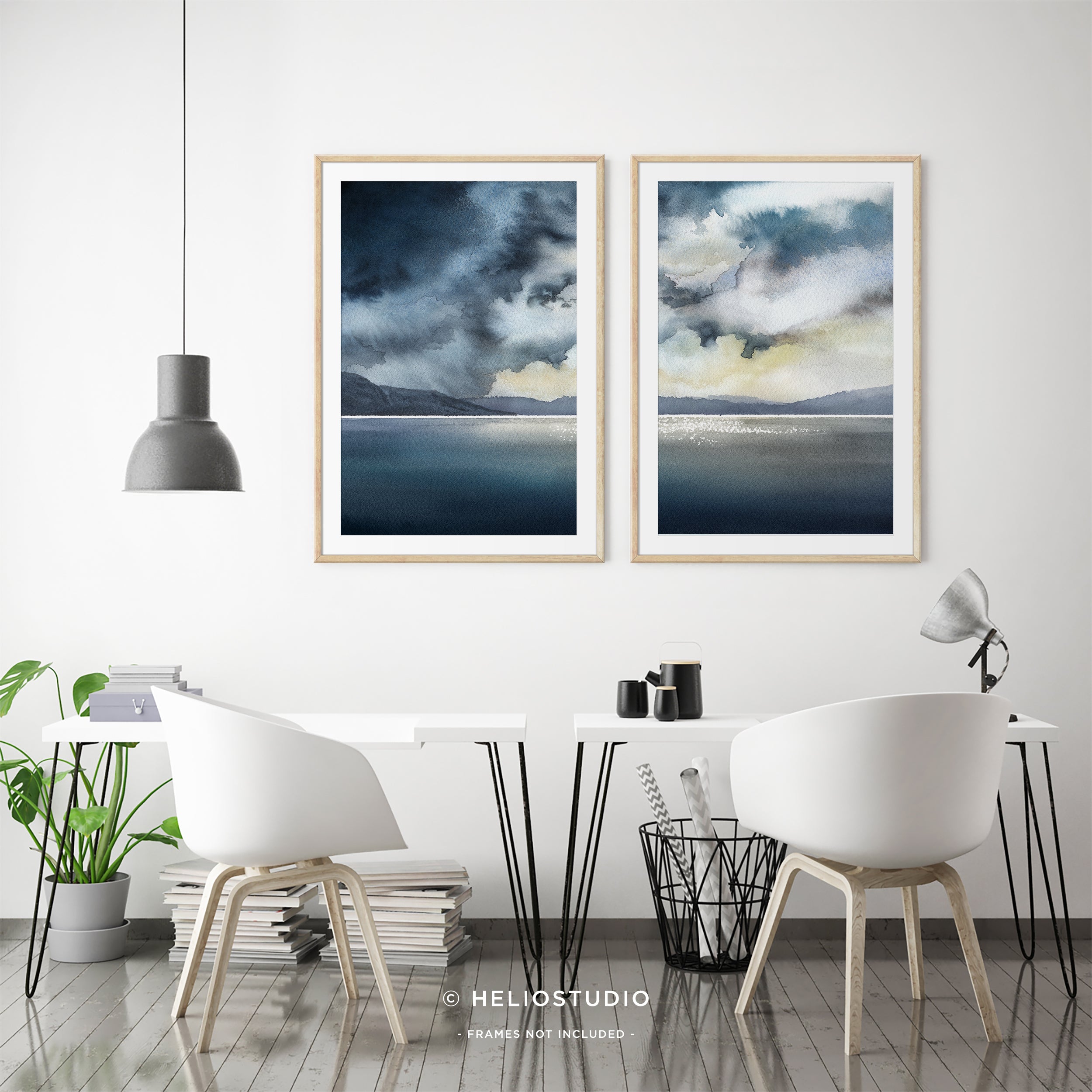 Stormy Coastal Cloudscape – Two Piece Wall Art
