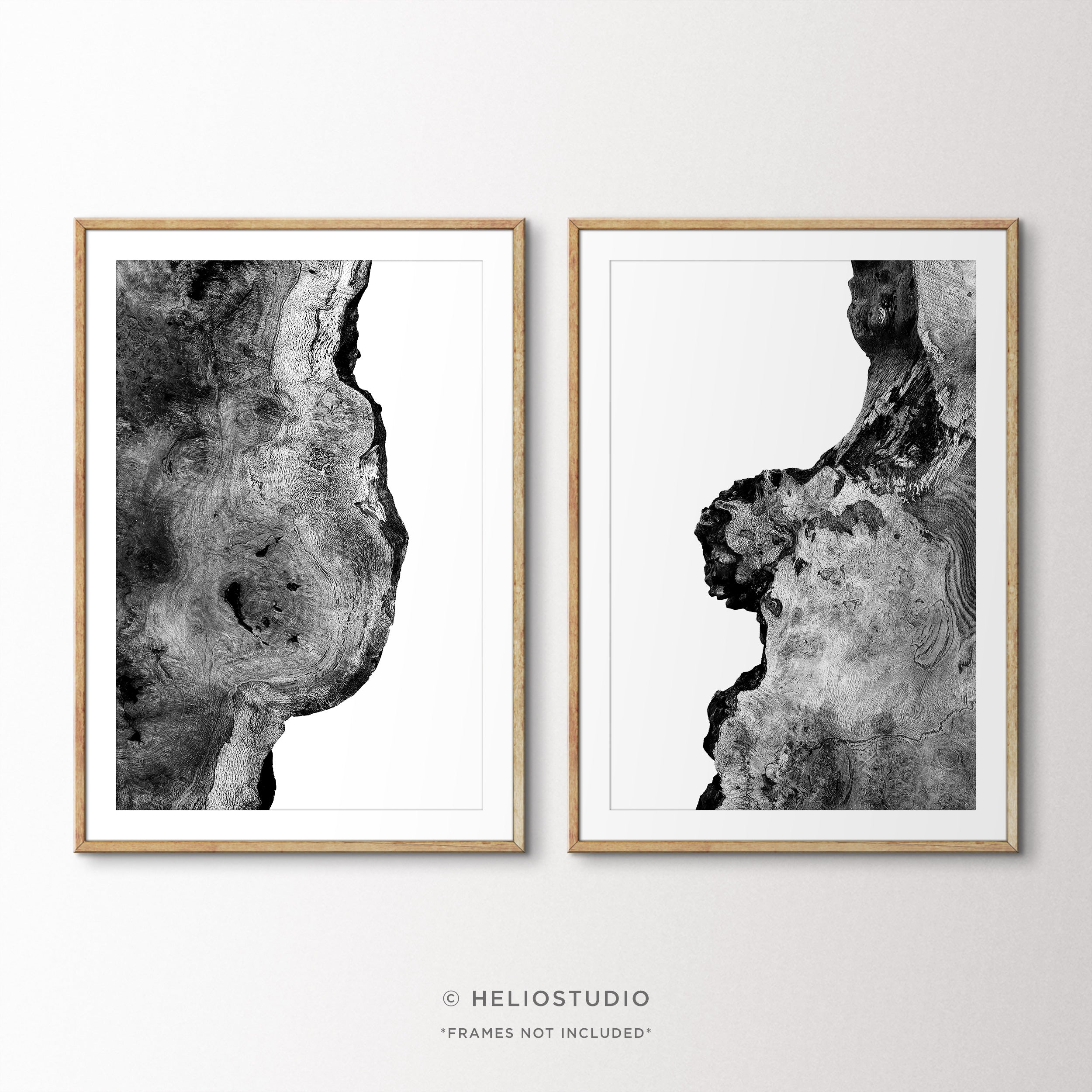 Abstract Rustic Walnut Photography – Two Piece Wall Art