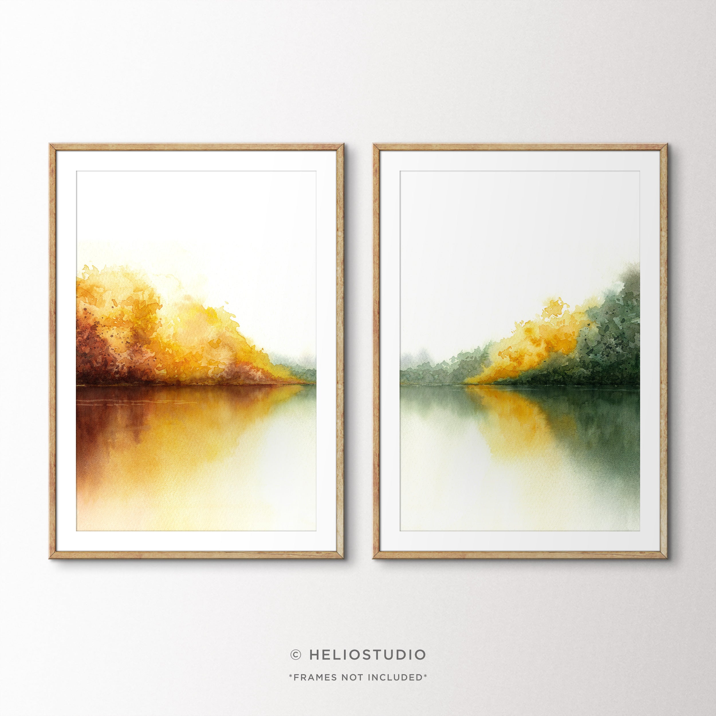 Autumn Forest Lake – Two Piece Wall Art