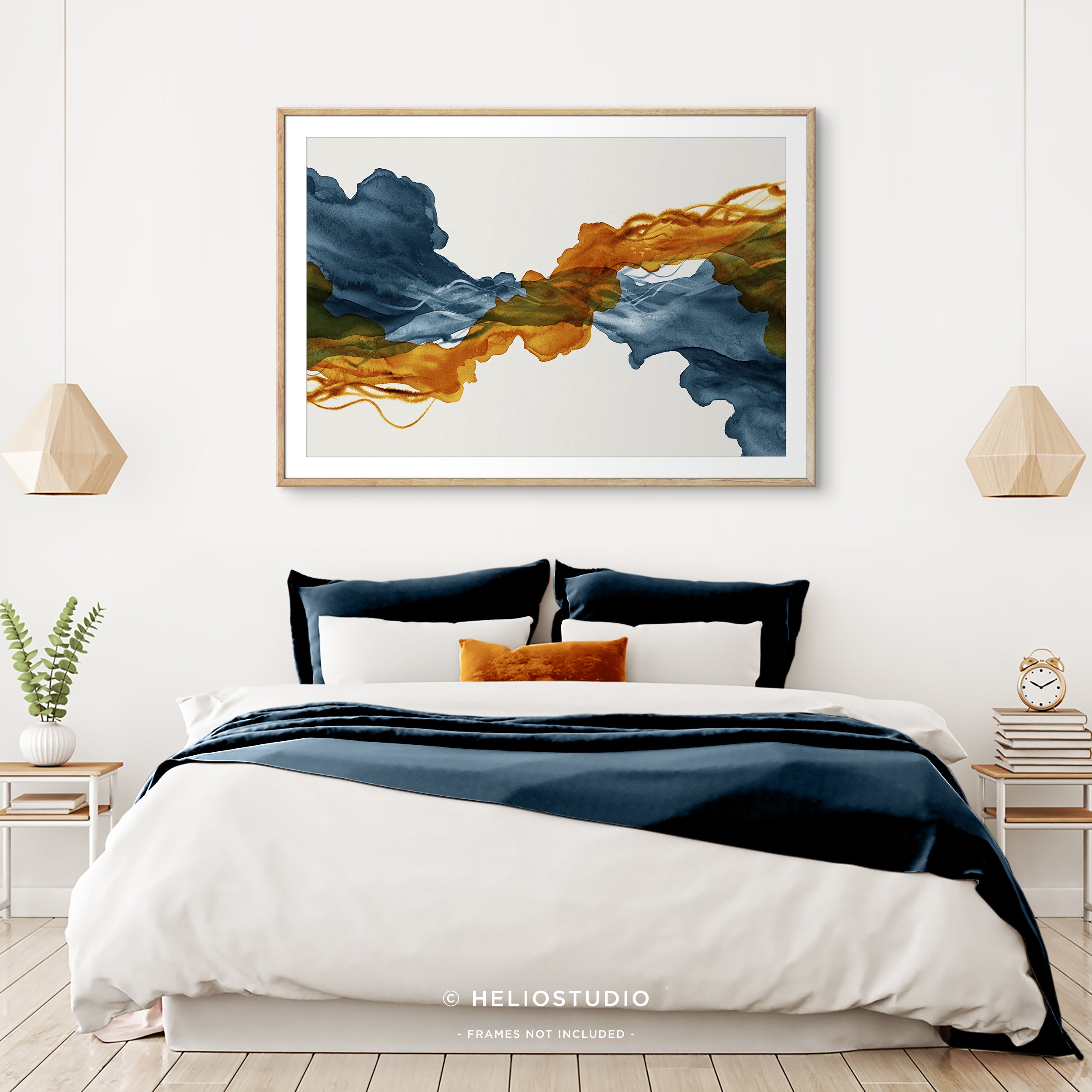 Blue Rust Abstract Flow - Art Print