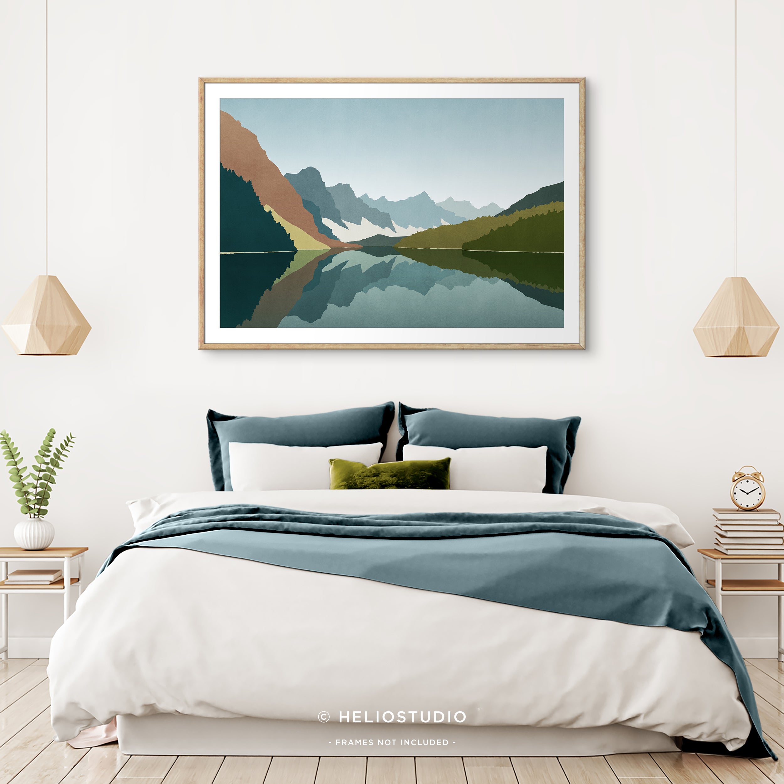 MidCentury Mountain Lake – Art Print