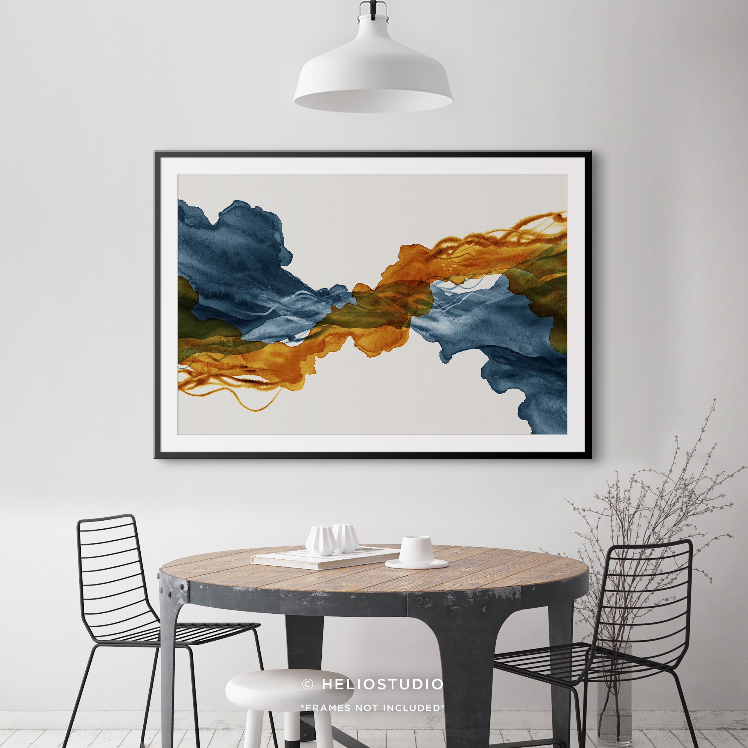 Blue Rust Abstract Flow - Art Print