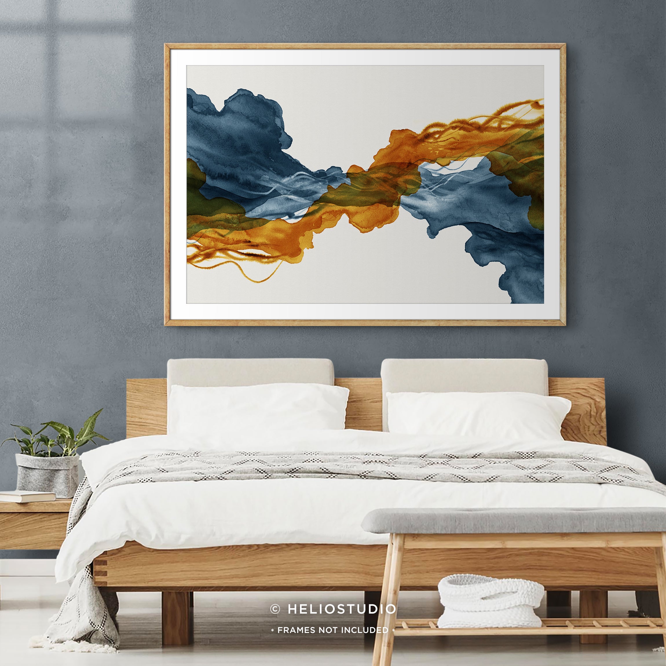 Blue Rust Abstract Flow - Art Print