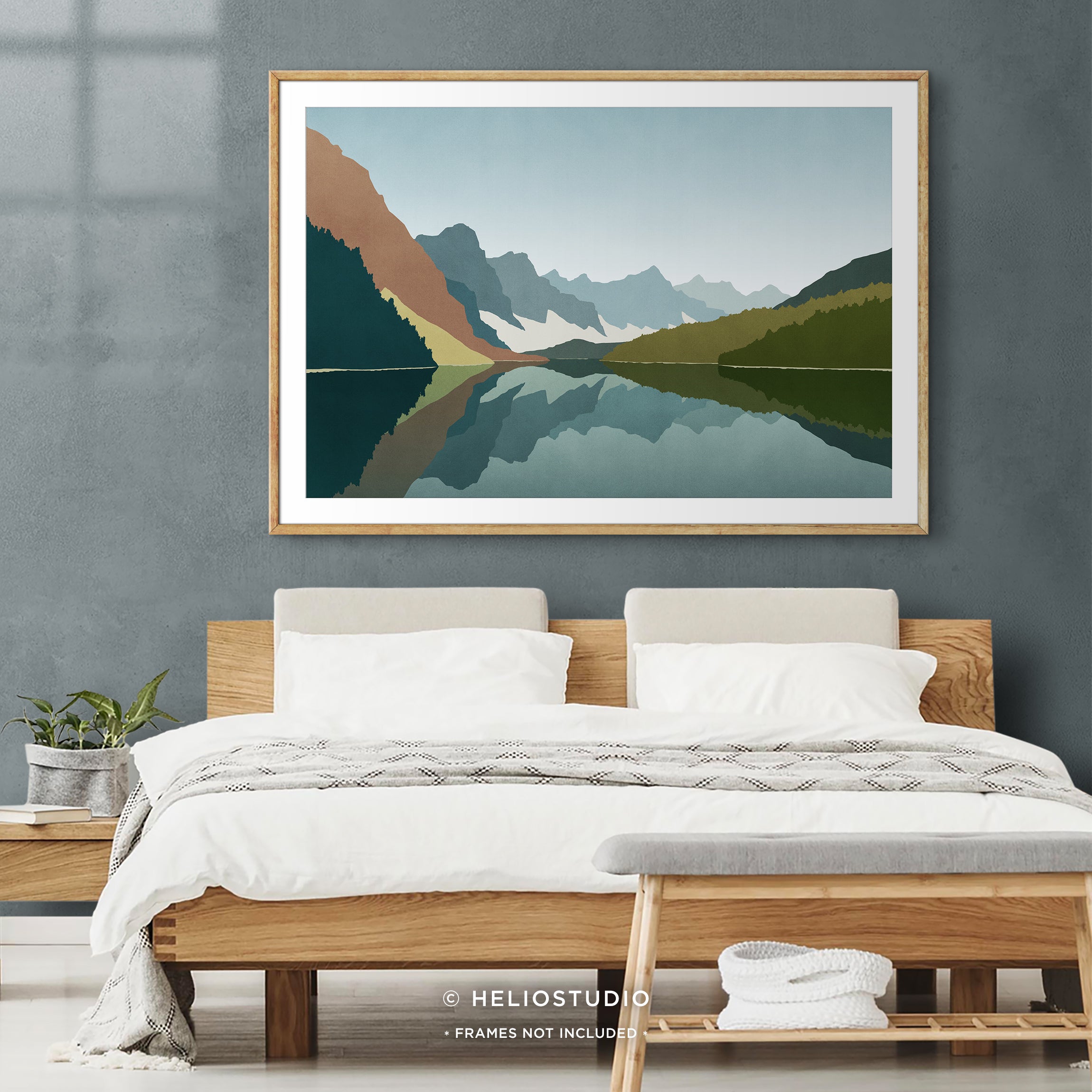 MidCentury Mountain Lake – Art Print