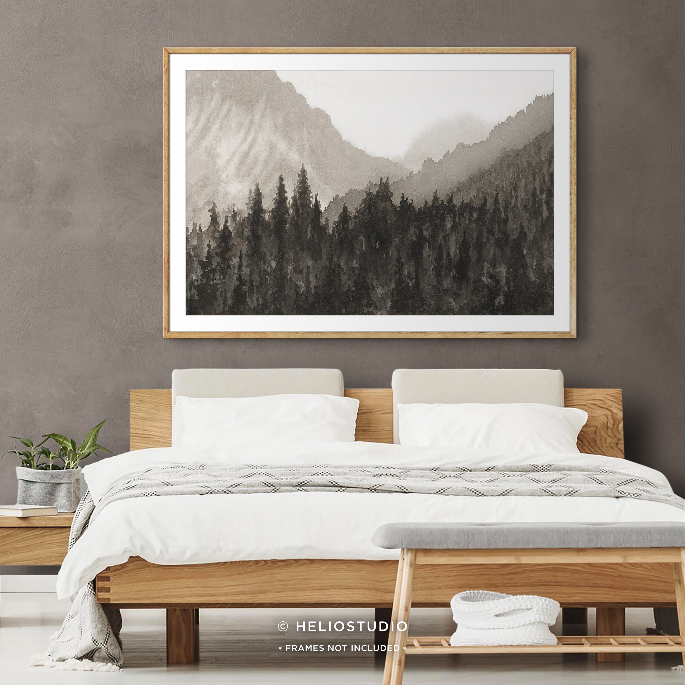 Mountain Forest in Brown – Art Print