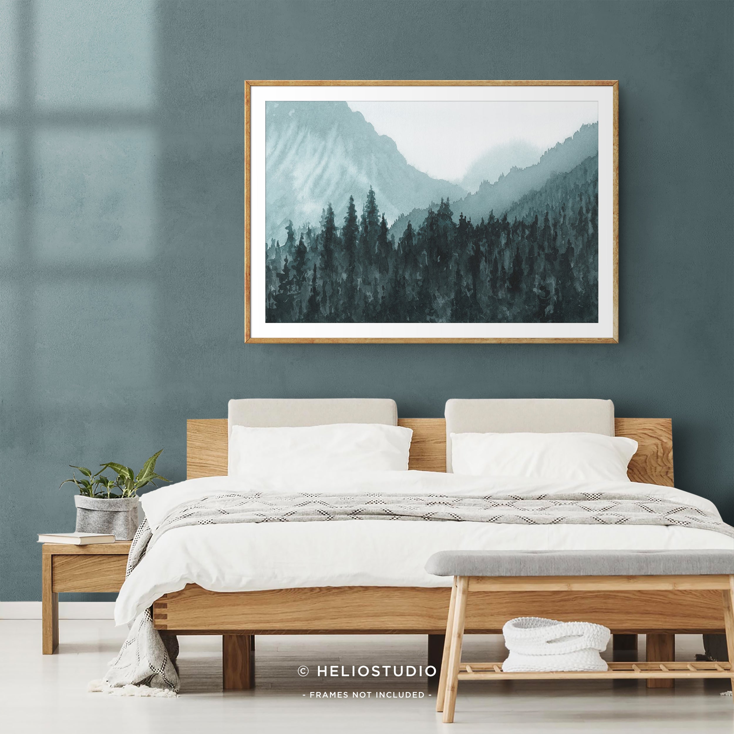 Mountain Forest in Blue – Art Print