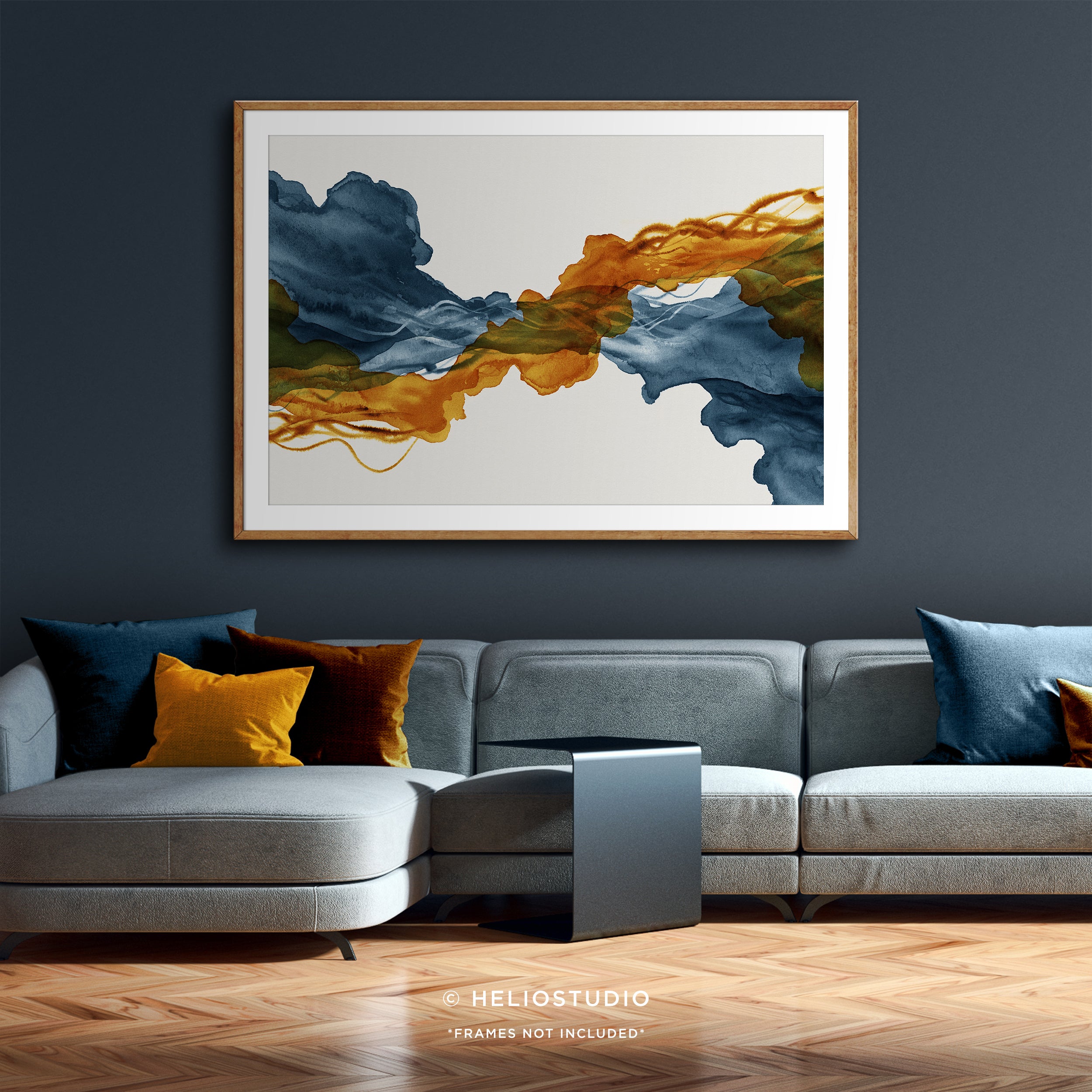 Blue Rust Abstract Flow - Art Print