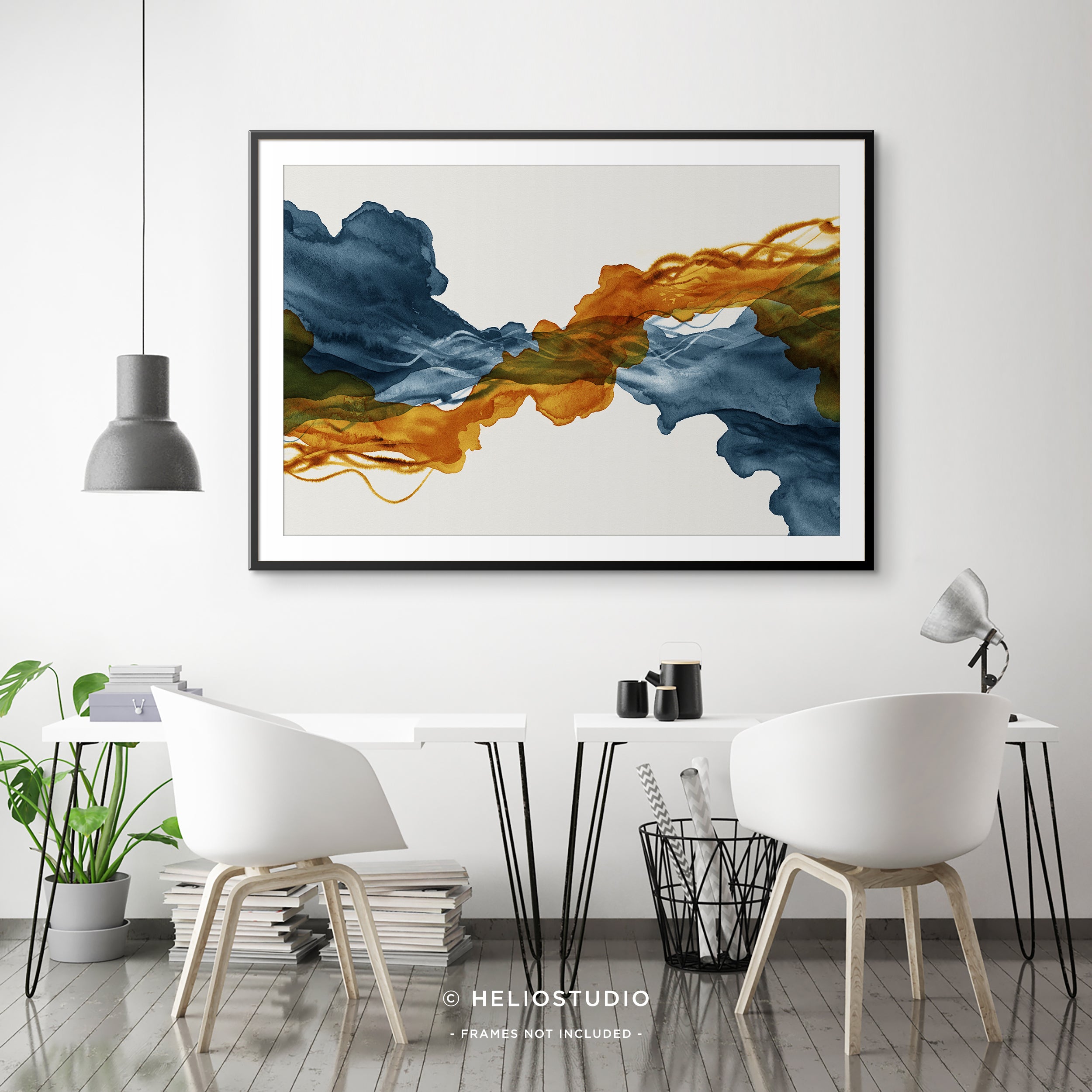 Blue Rust Abstract Flow - Art Print