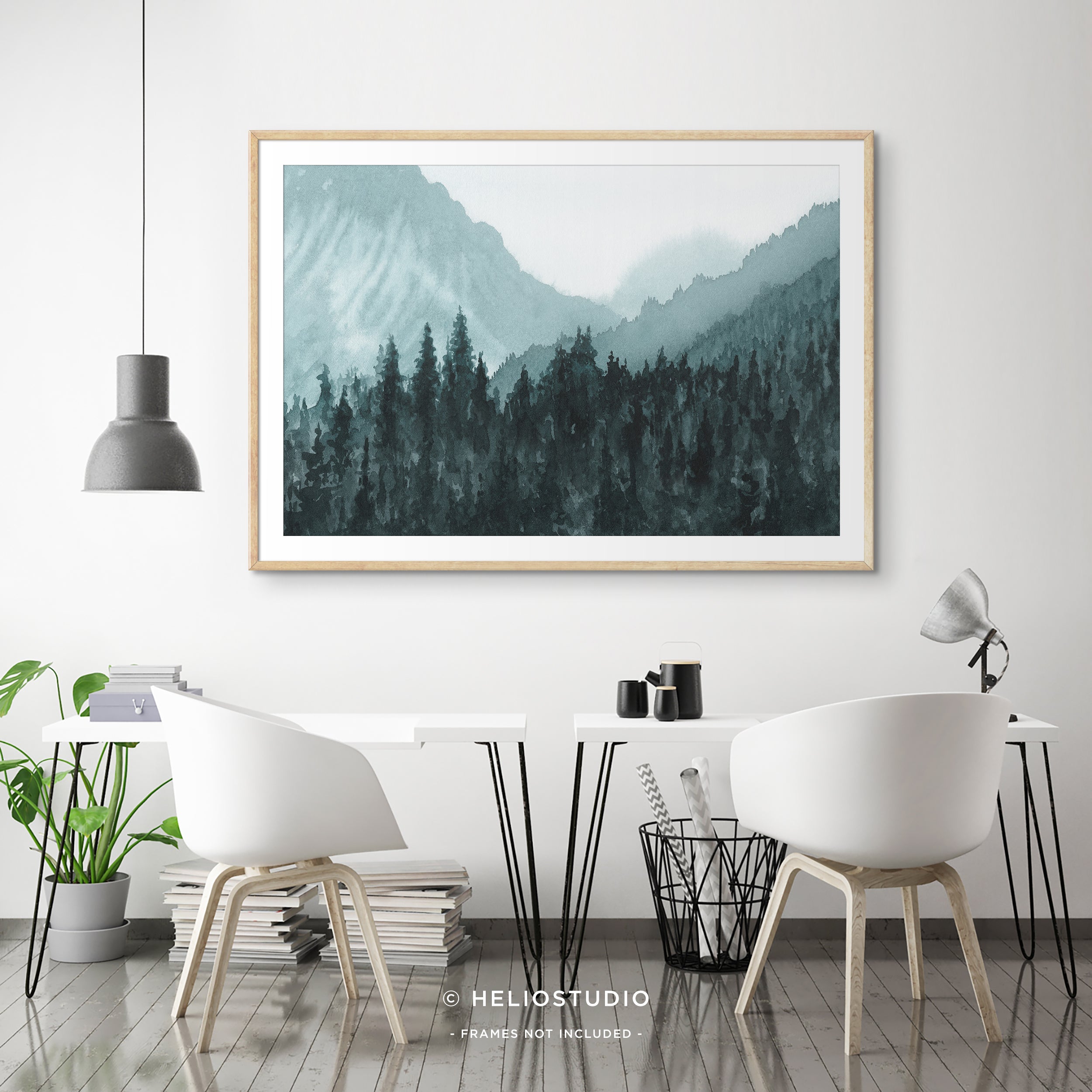 Mountain Forest in Blue – Art Print