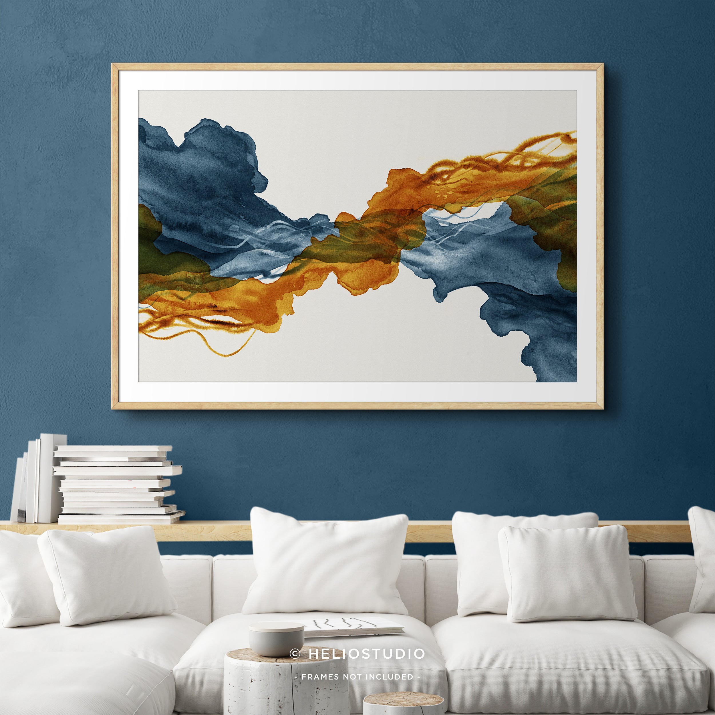 Blue Rust Abstract Flow - Art Print