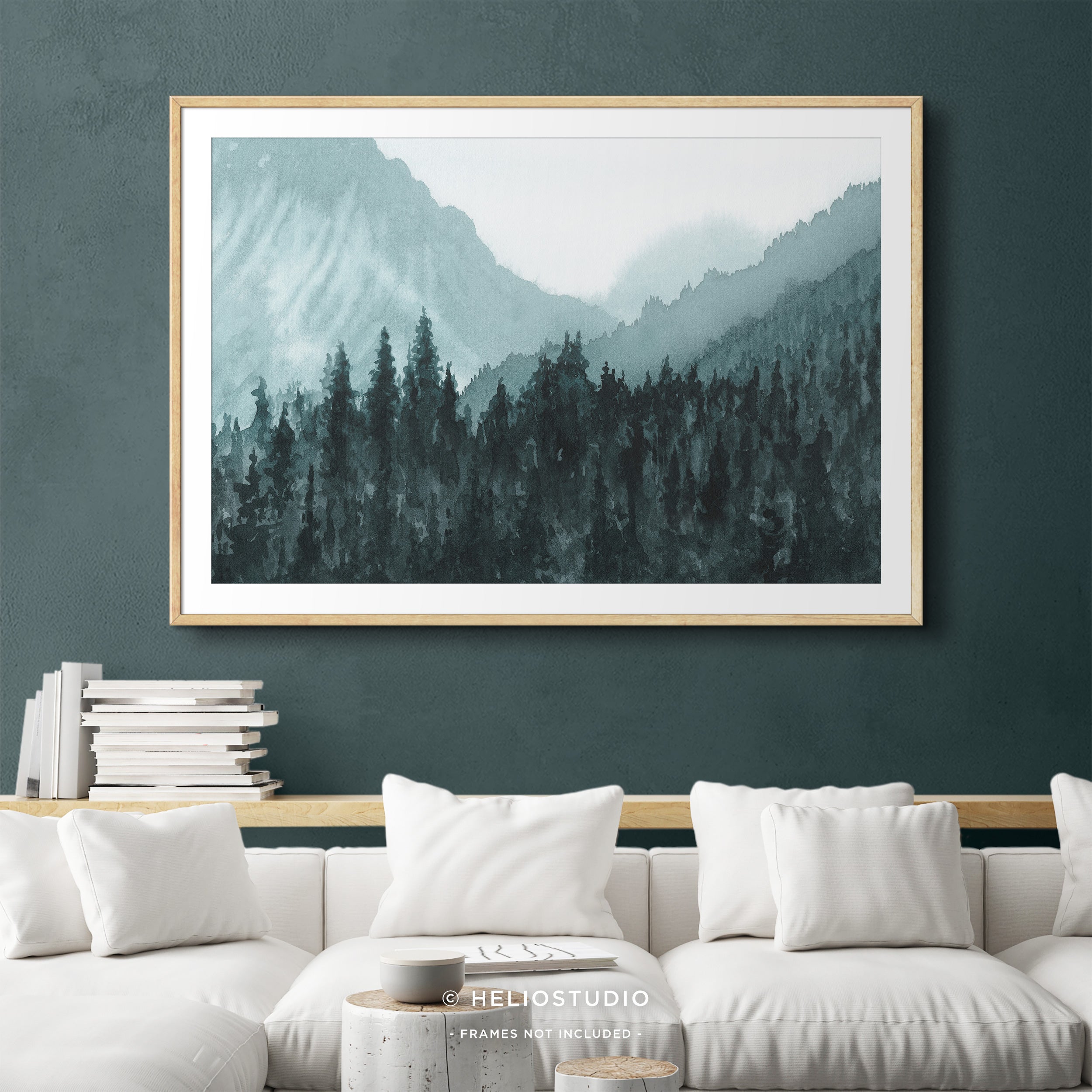Mountain Forest in Blue – Art Print