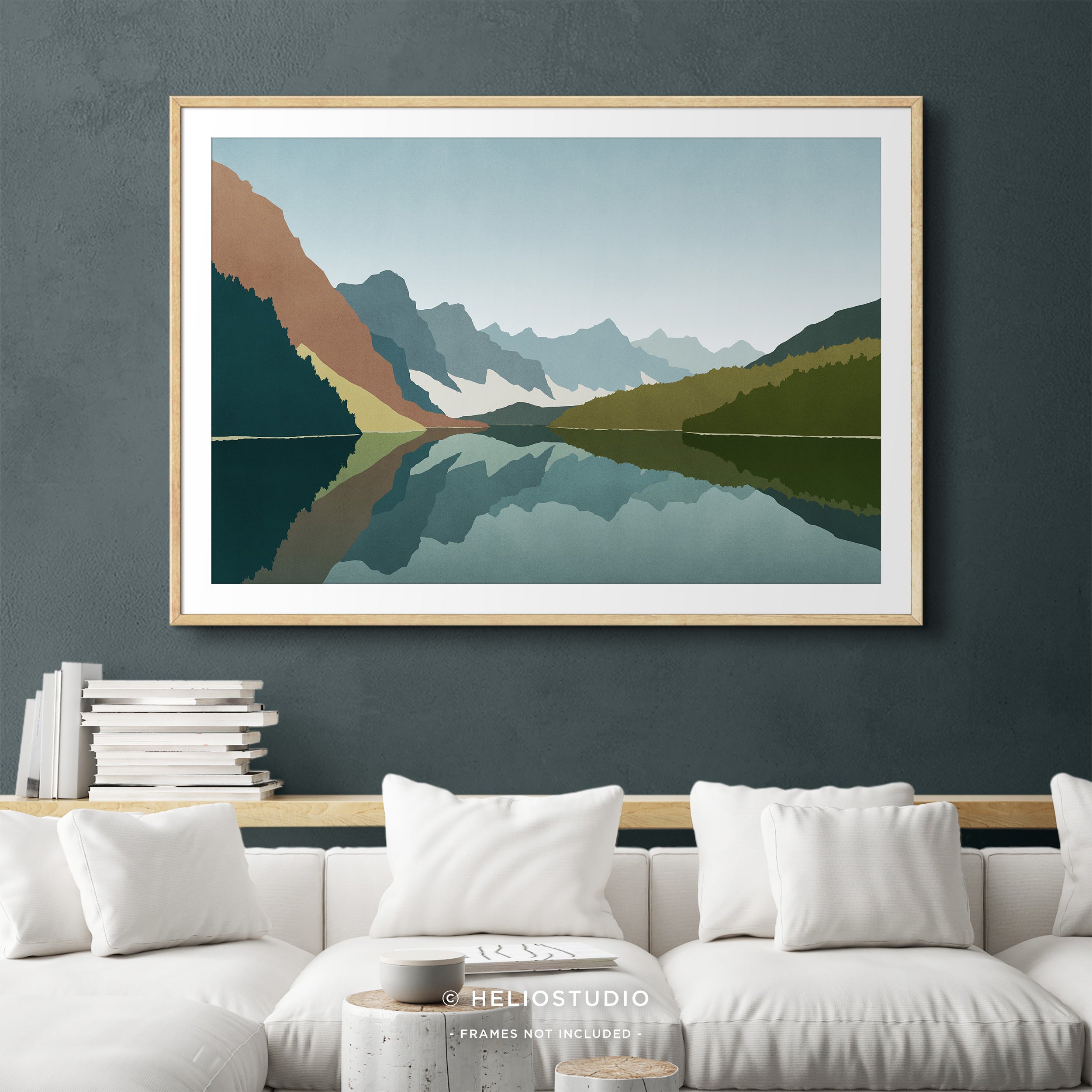MidCentury Mountain Lake – Art Print