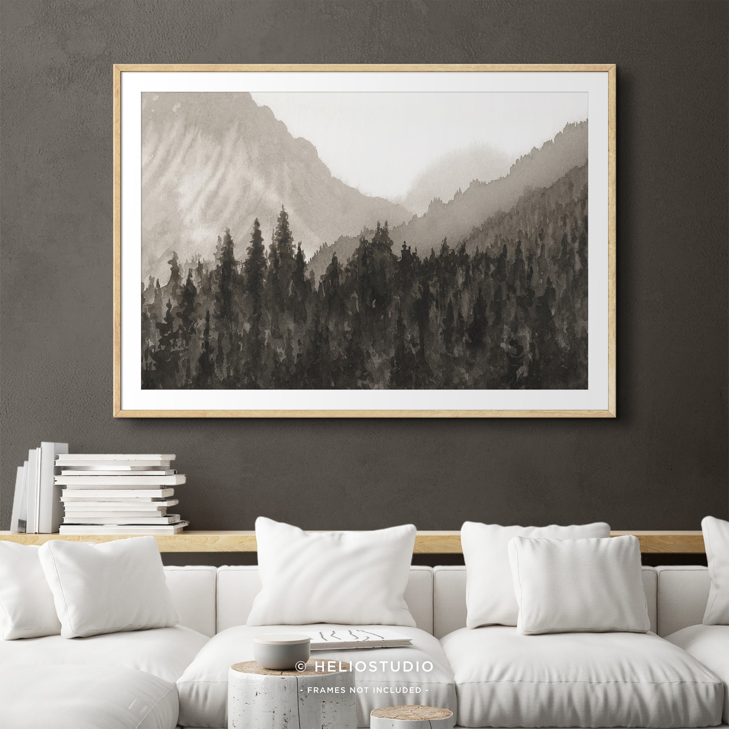 Mountain Forest in Brown – Art Print