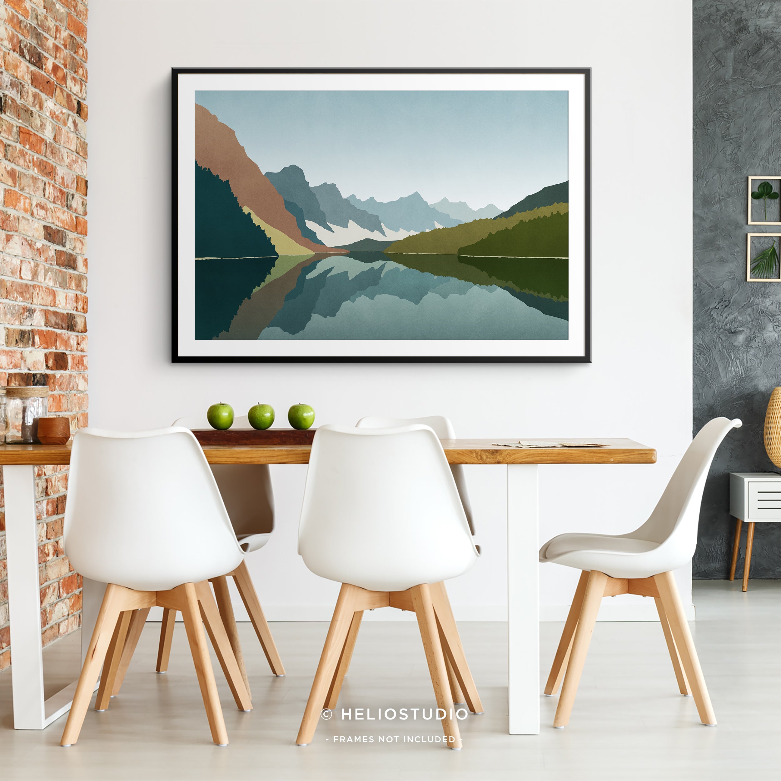 MidCentury Mountain Lake – Art Print