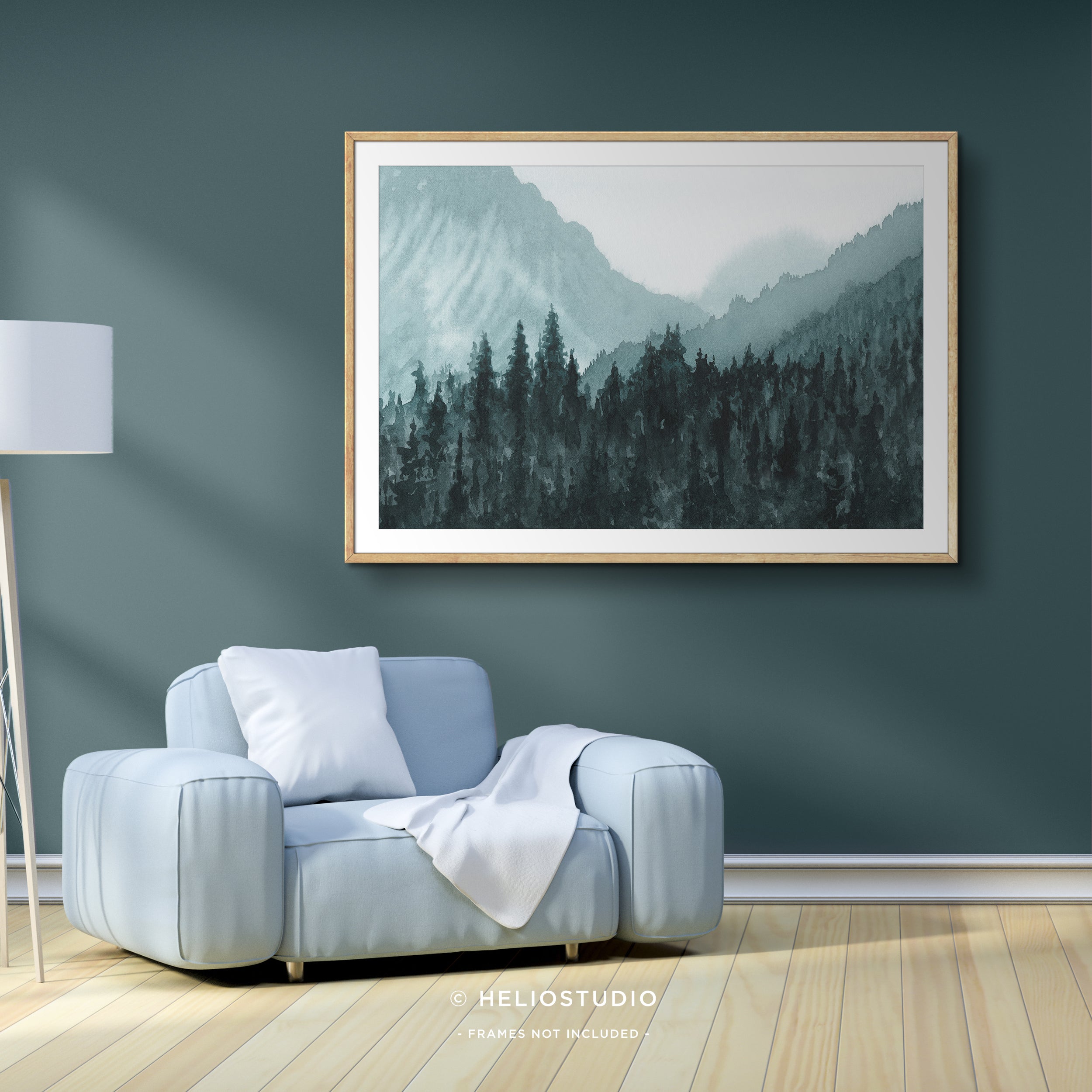 Mountain Forest in Blue – Art Print
