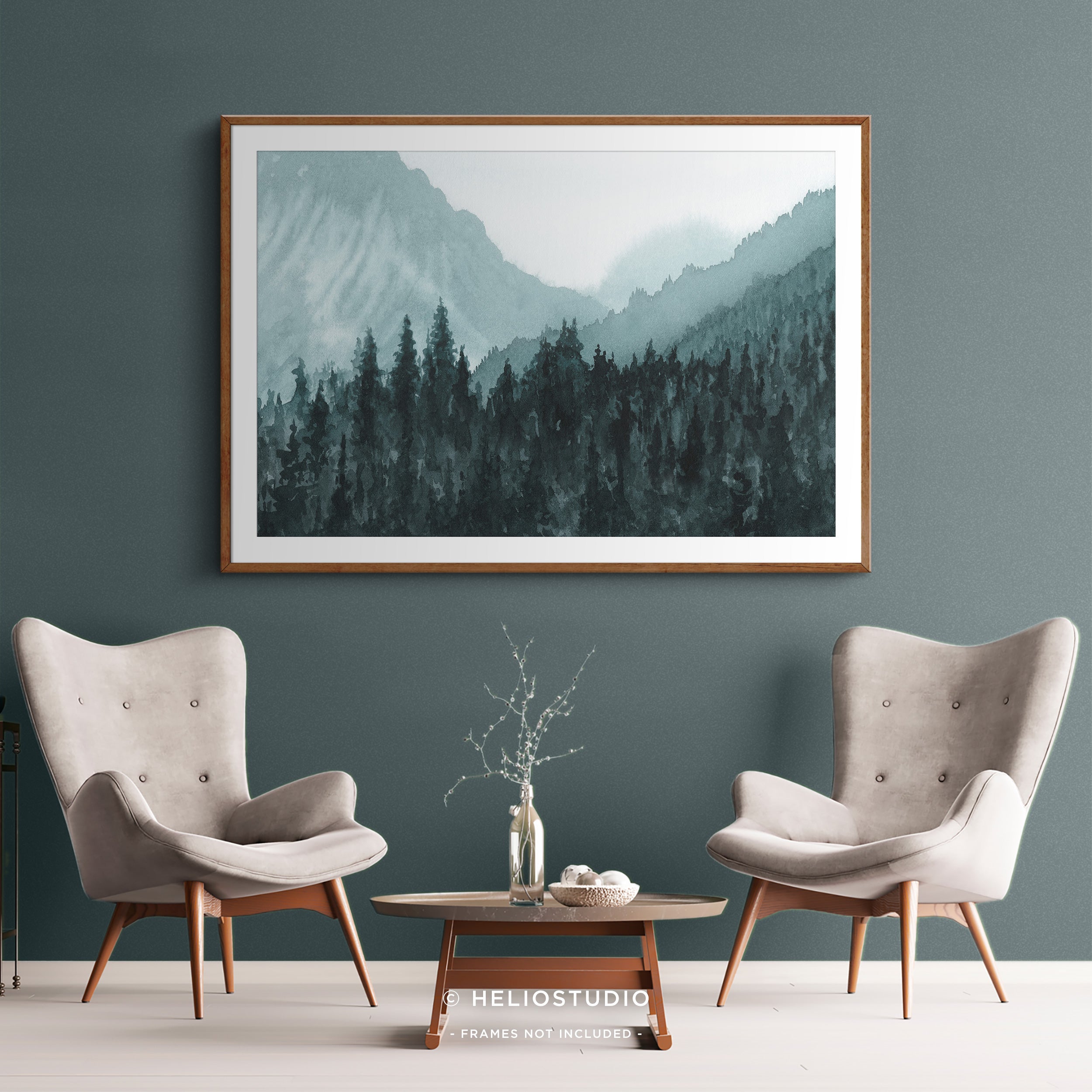 Mountain Forest in Blue – Art Print