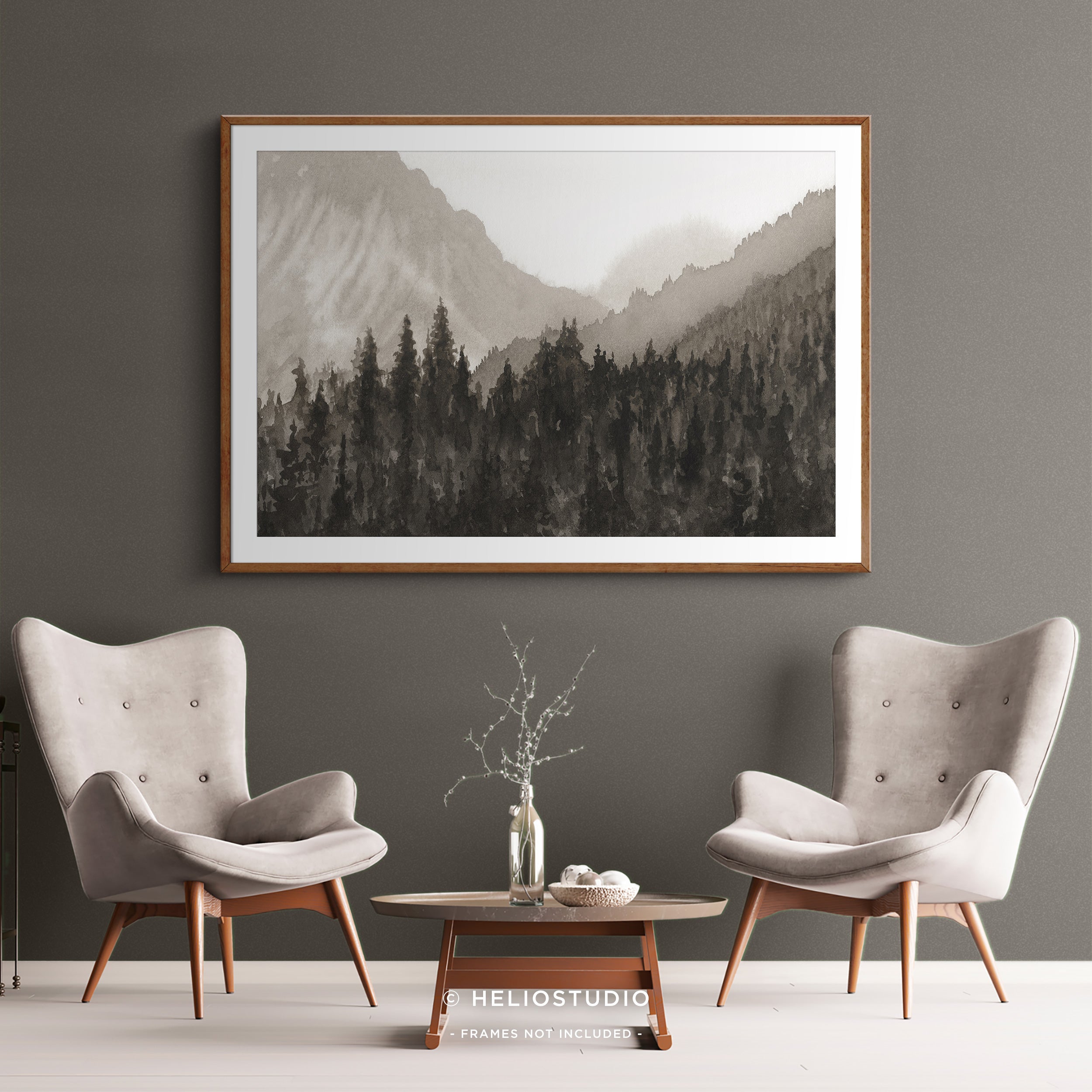 Mountain Forest in Brown – Art Print