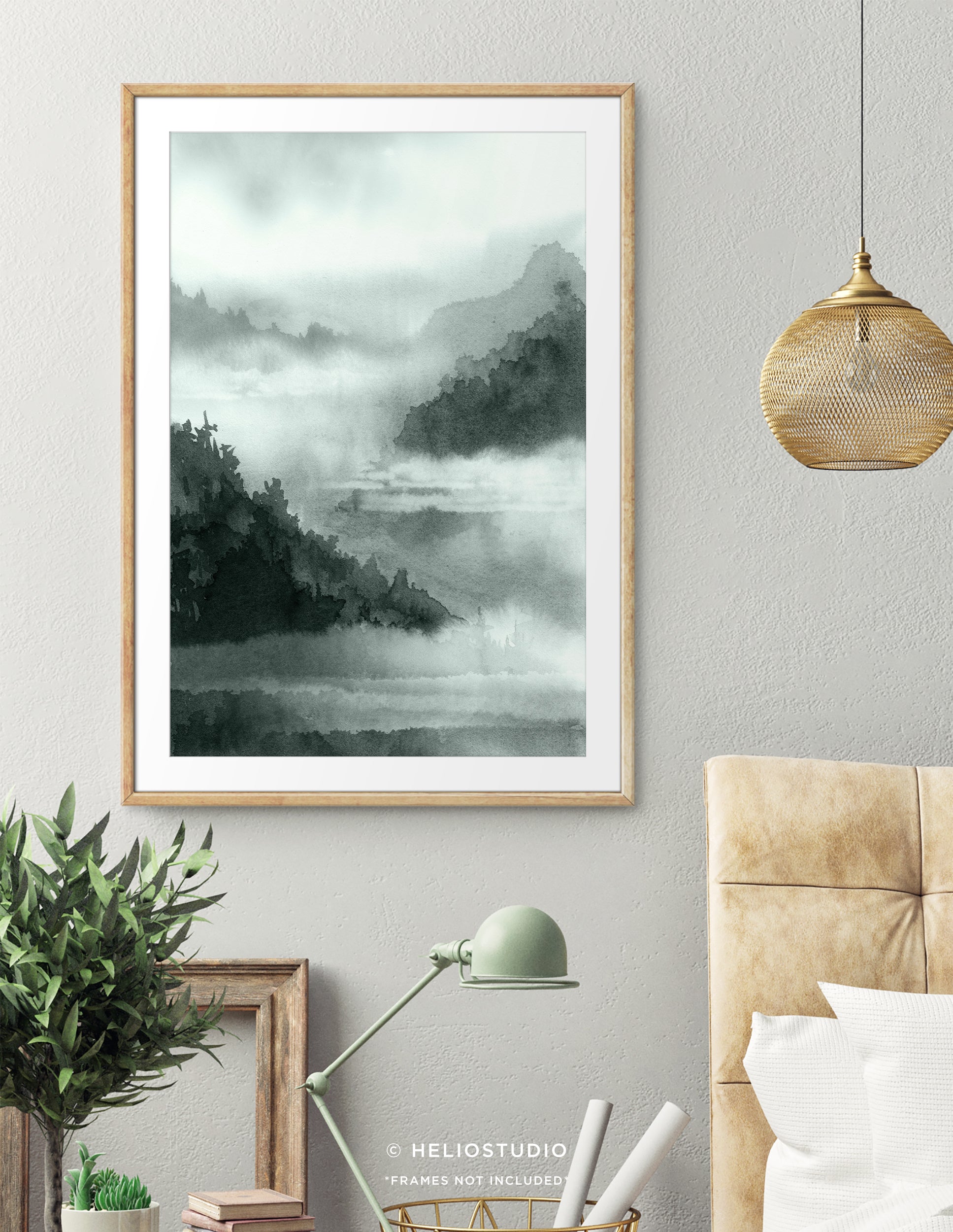 Misty Forest Mountain – Art Print