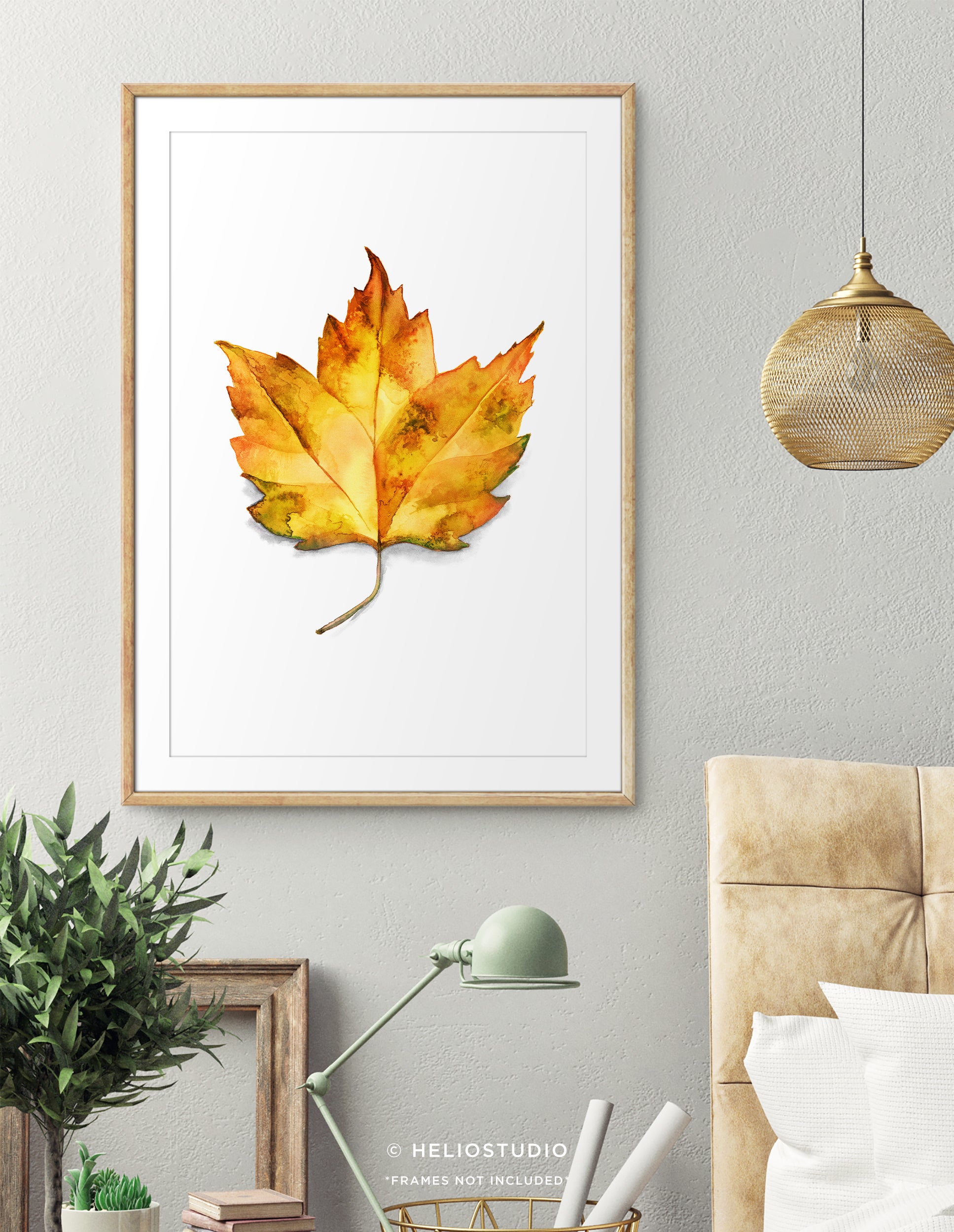 Golden Fall Leaf – Art Print