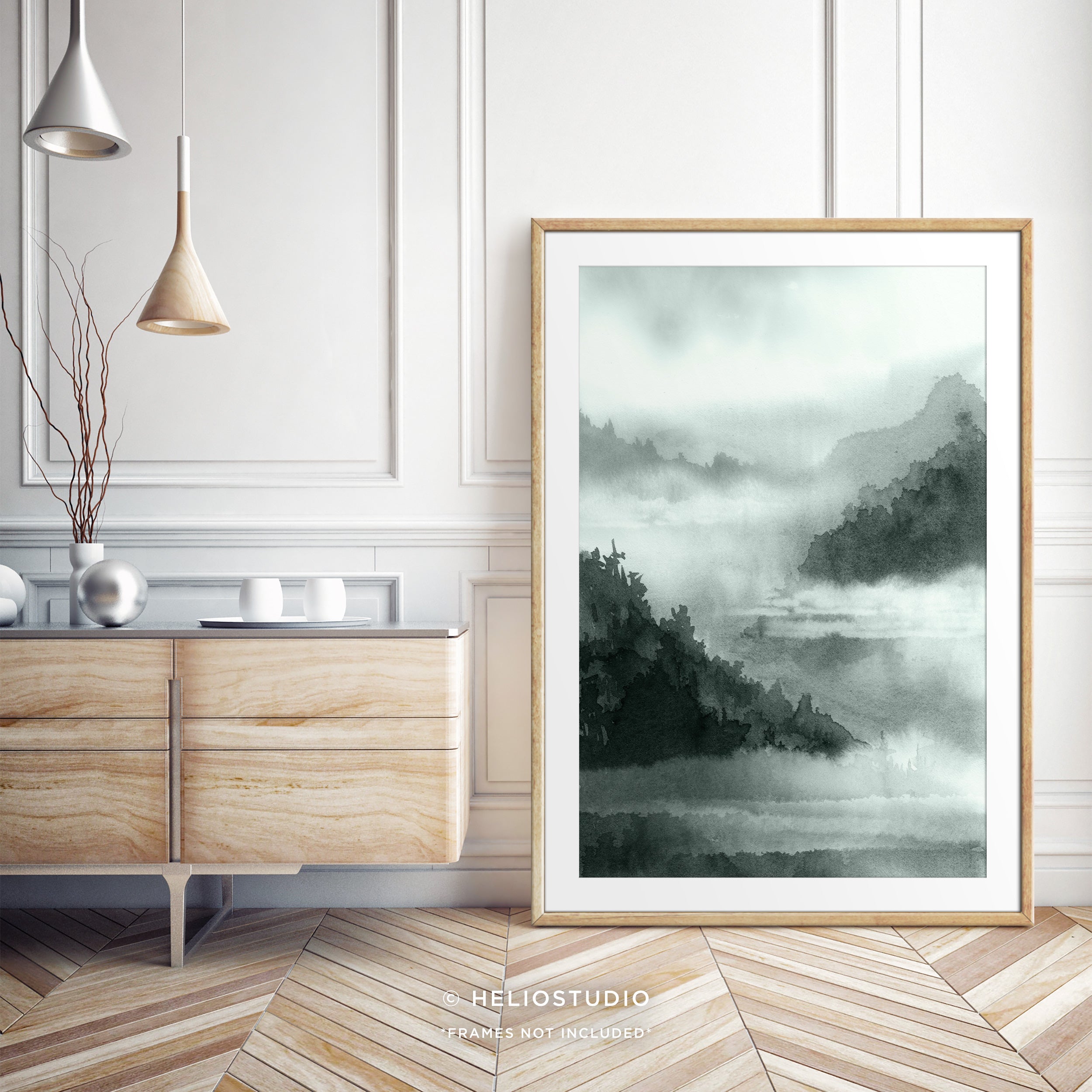 Misty Forest Mountain – Art Print
