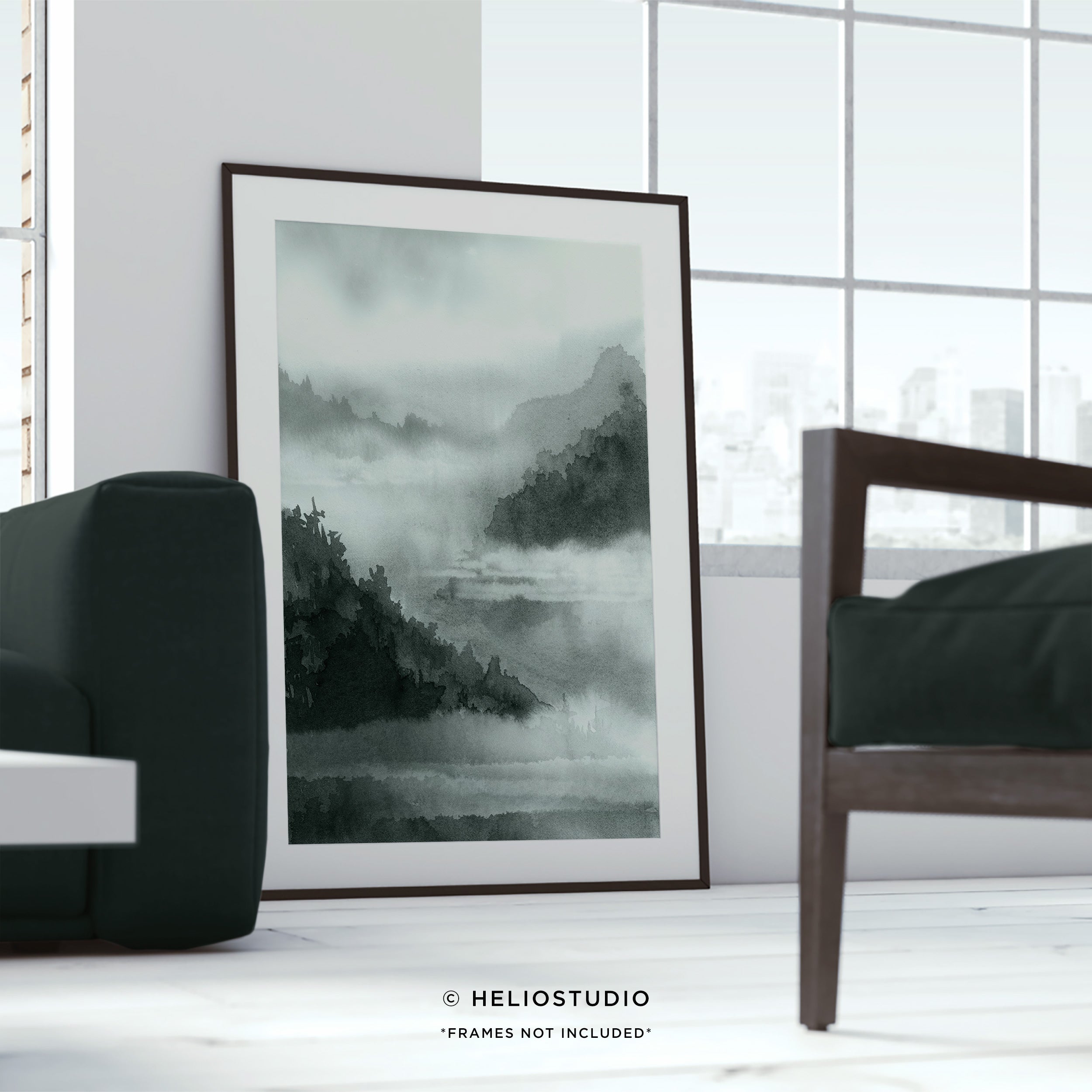 Misty Forest Mountain – Art Print