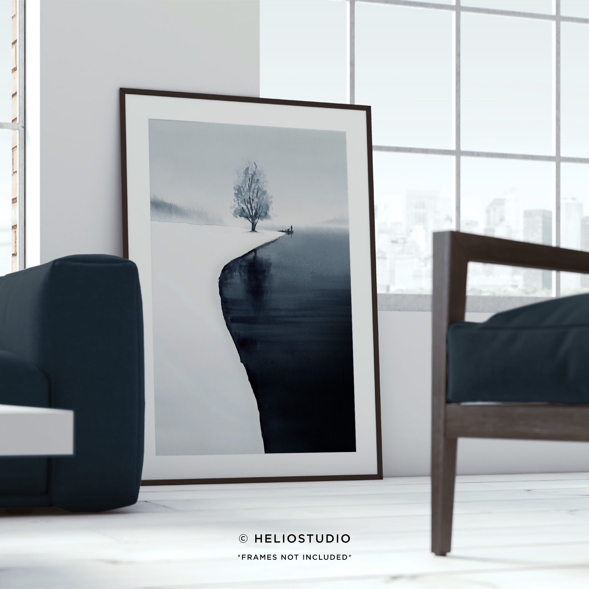 Winter Lake Walkies – Art Print