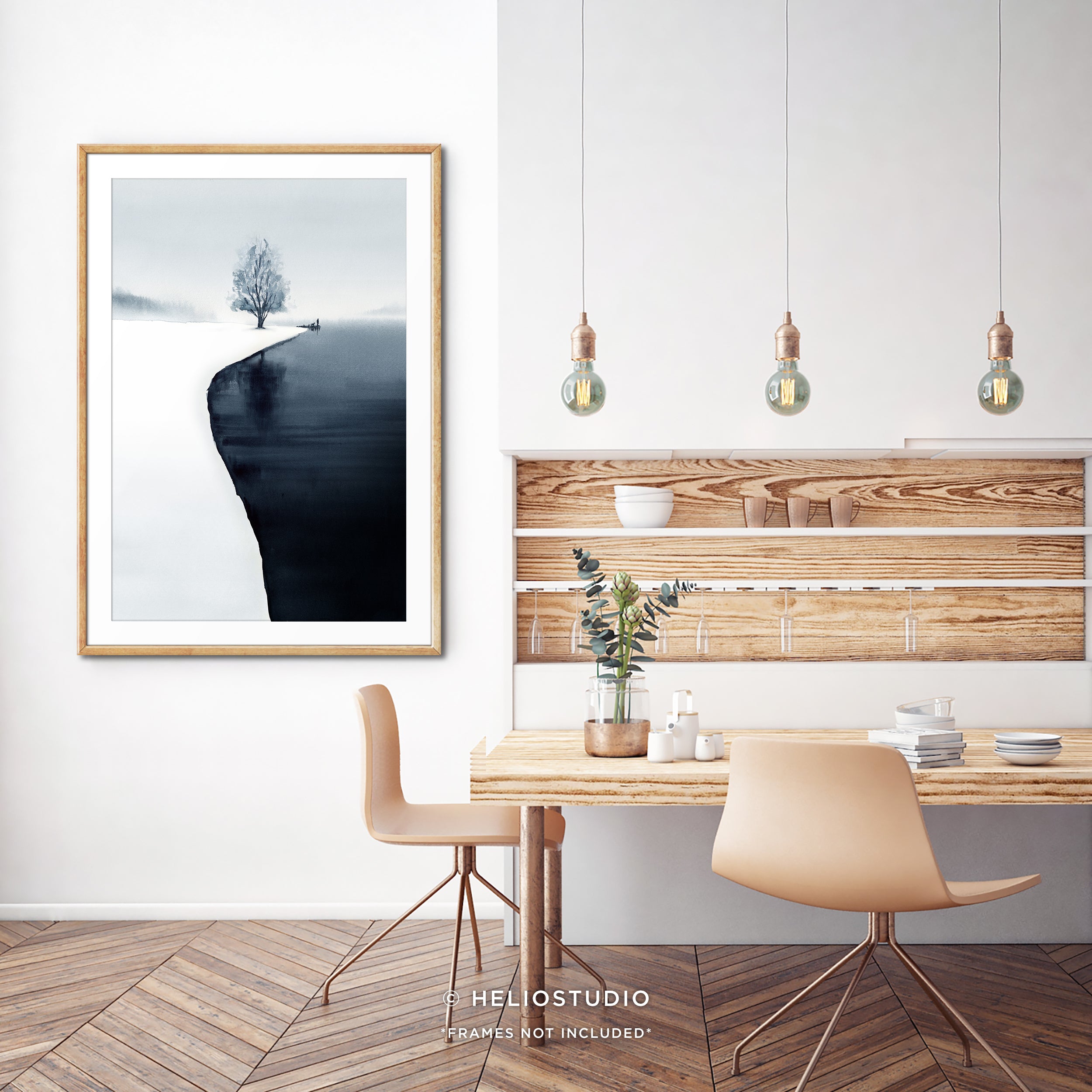 Winter Lake Walkies – Art Print