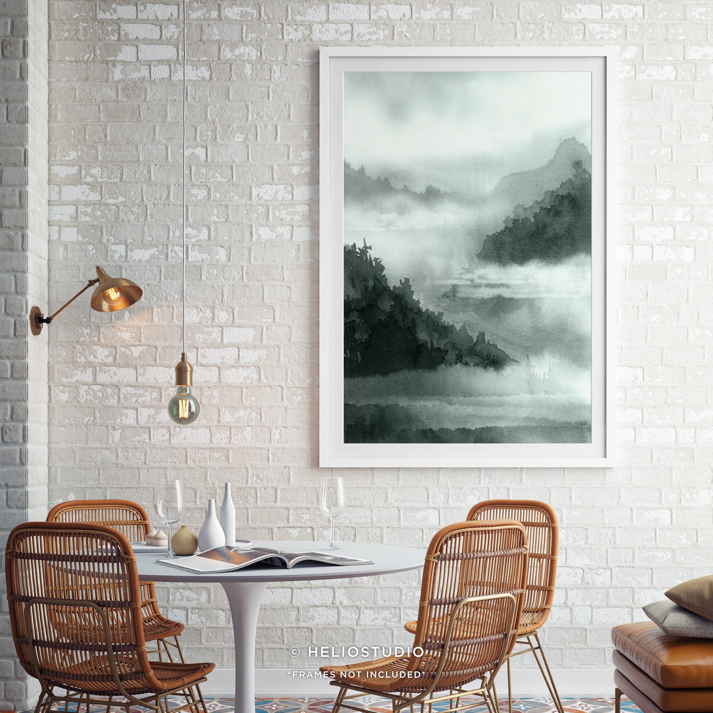 Misty Forest Mountain – Art Print