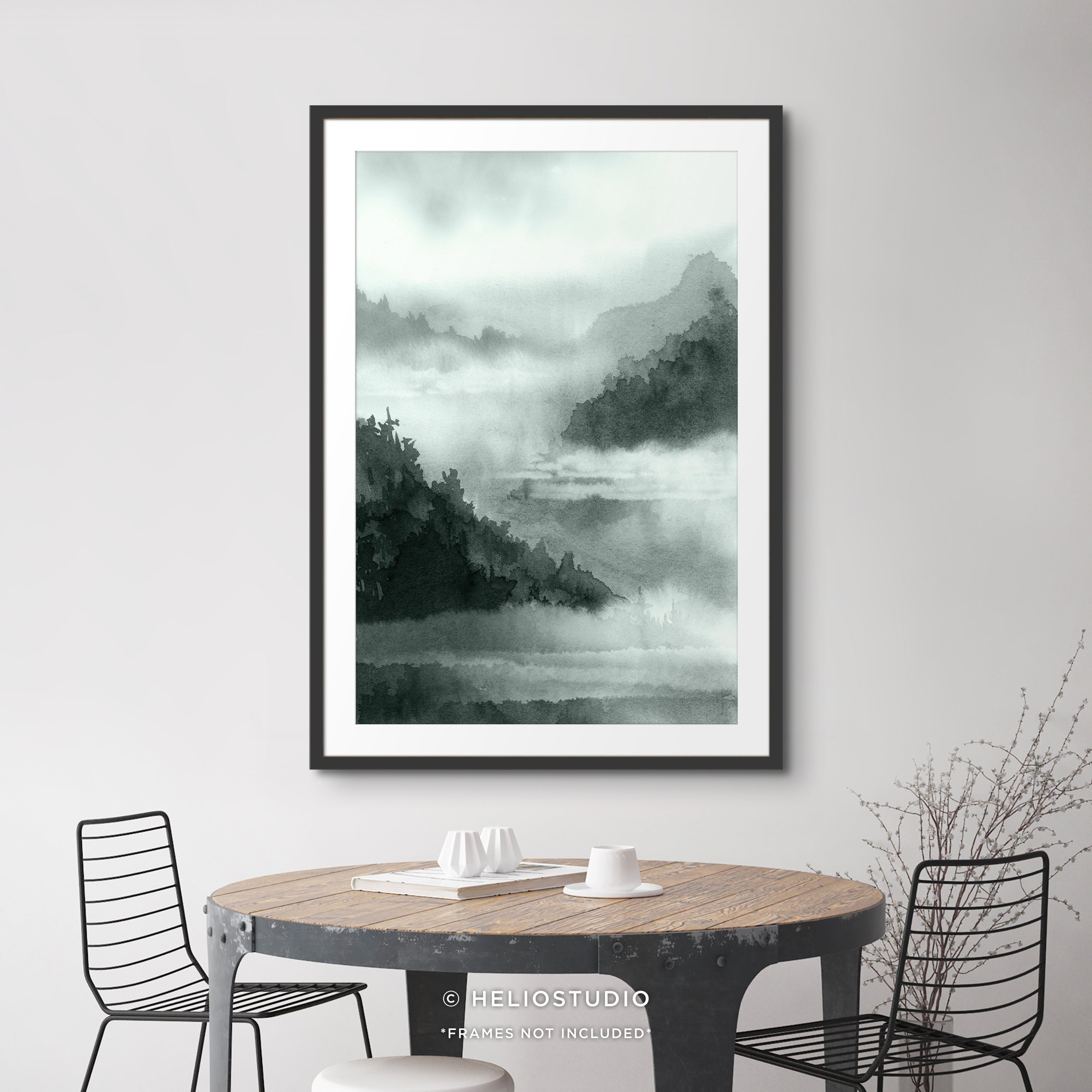 Misty Forest Mountain – Art Print