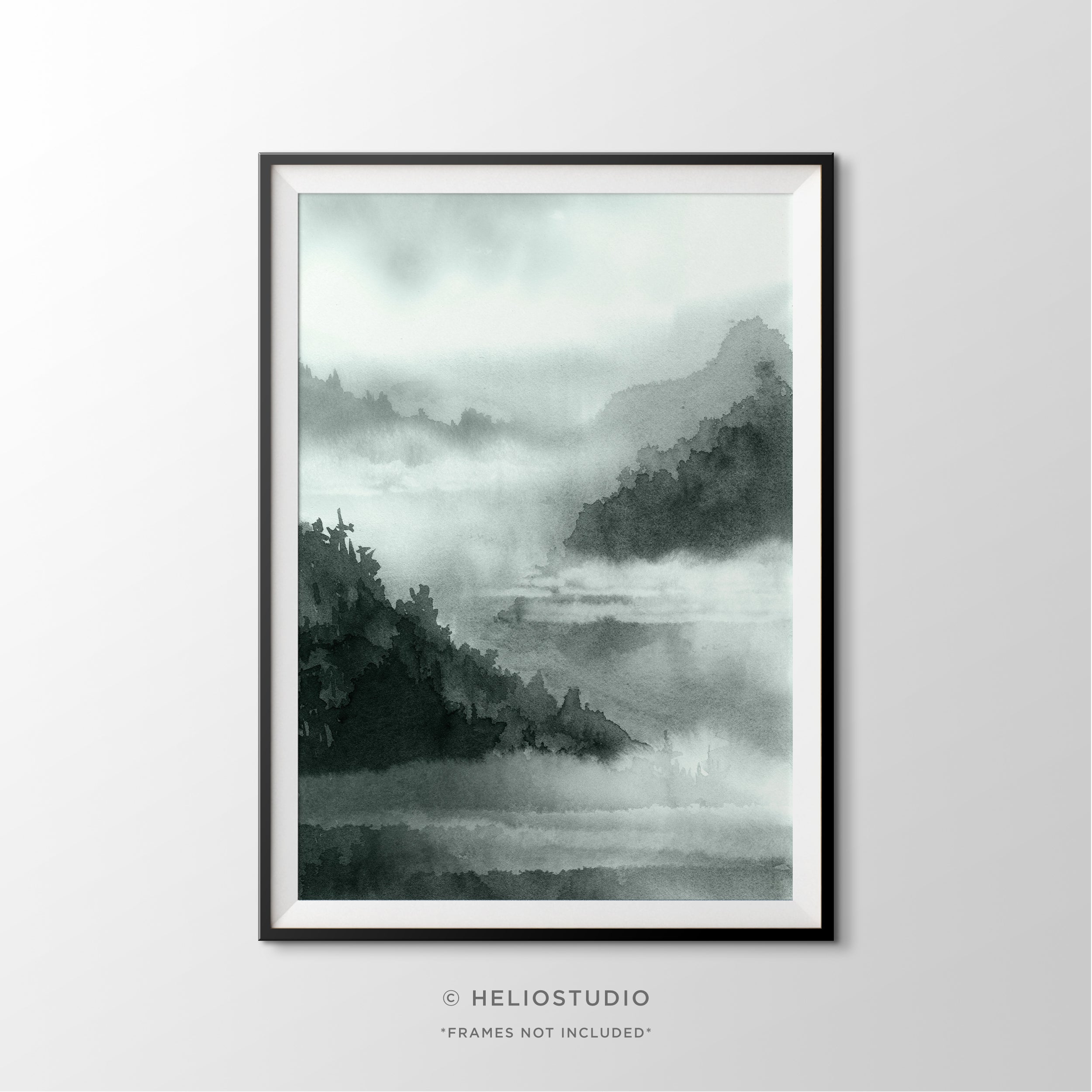 Misty Forest Mountain – Art Print