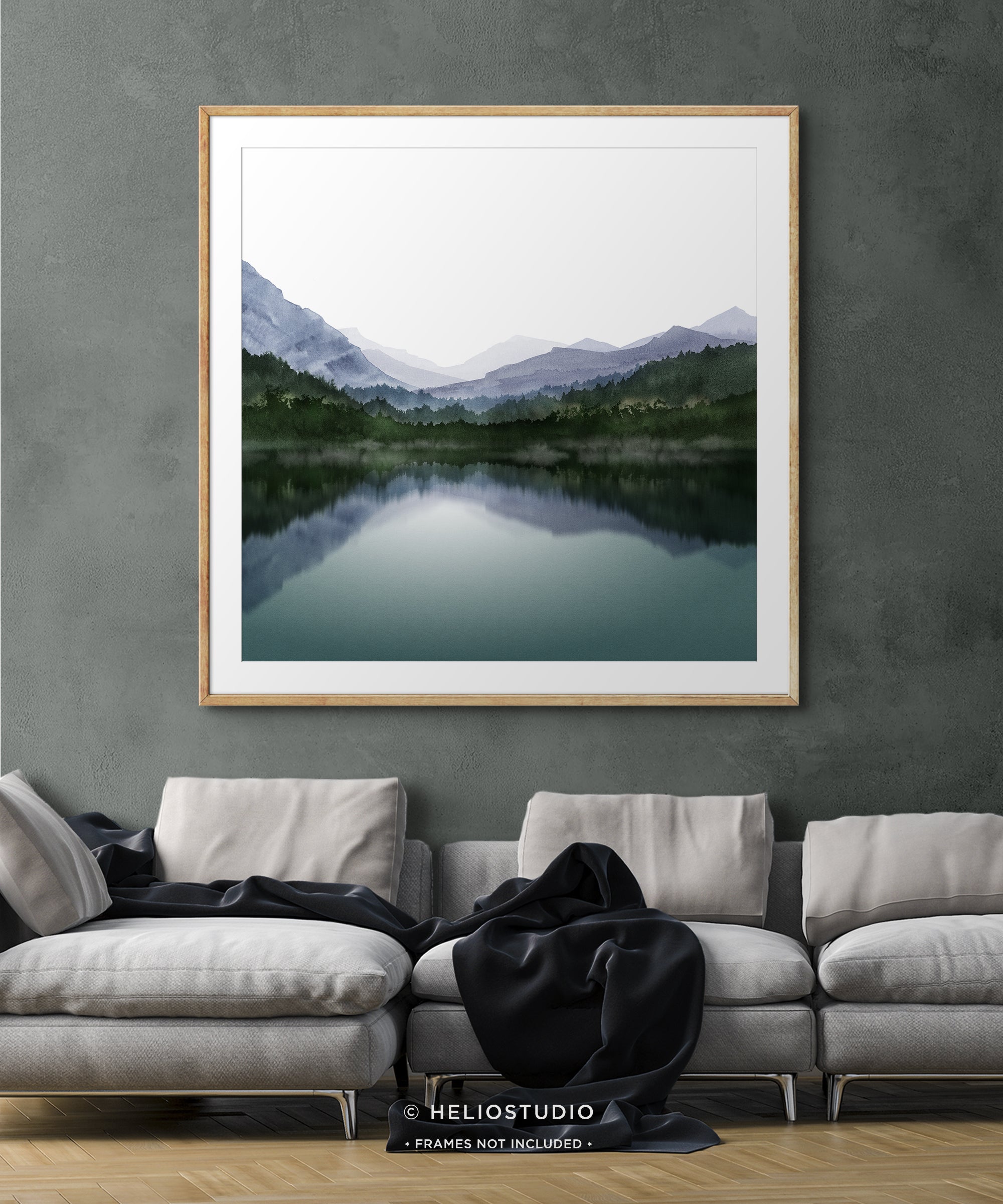 Mountain Lake Reflection – Square Art Print