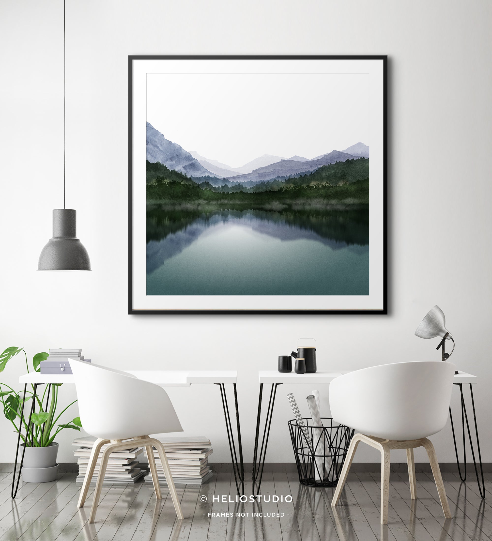 Mountain Lake Reflection – Square Art Print