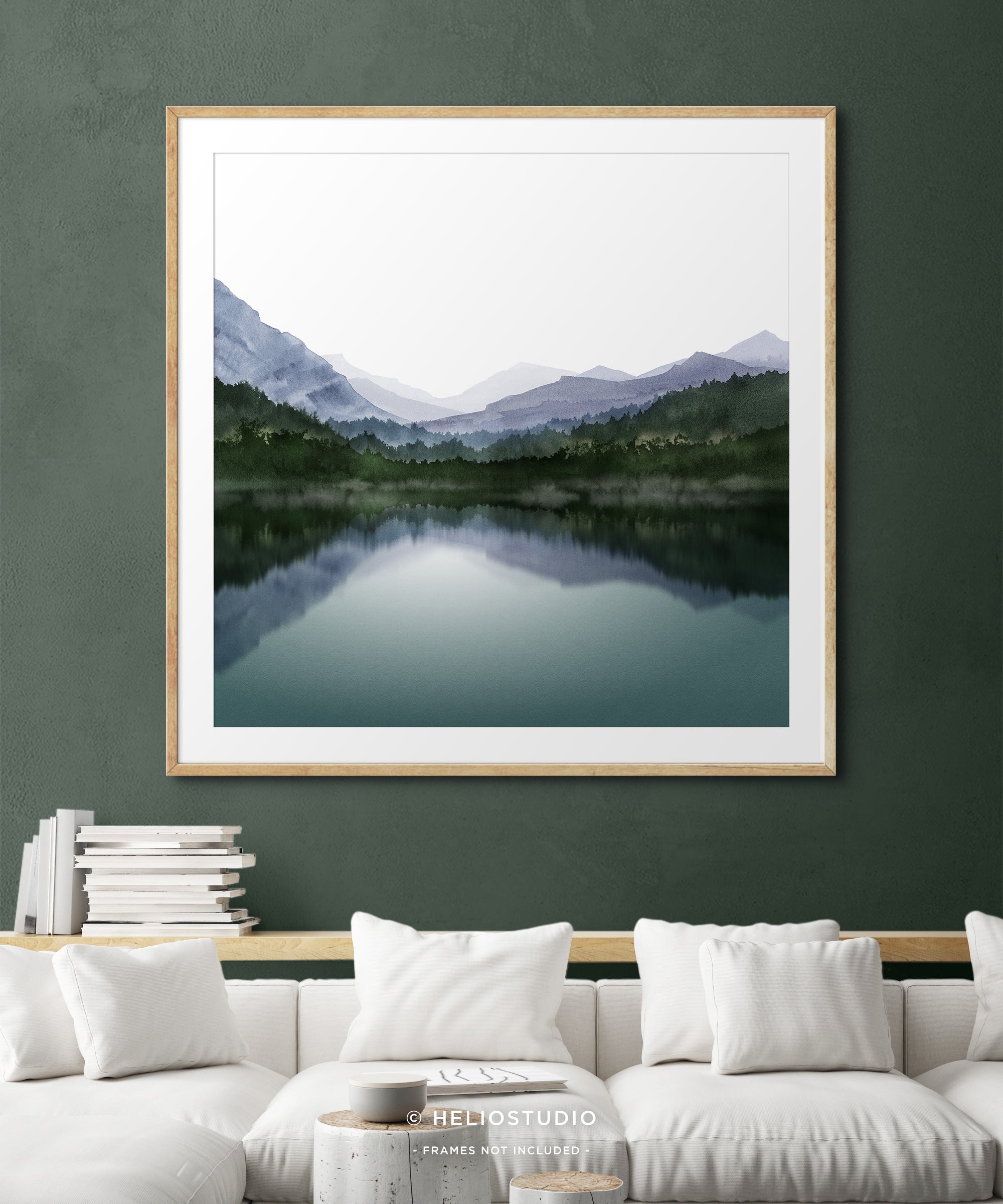 Mountain Lake Reflection – Square Art Print