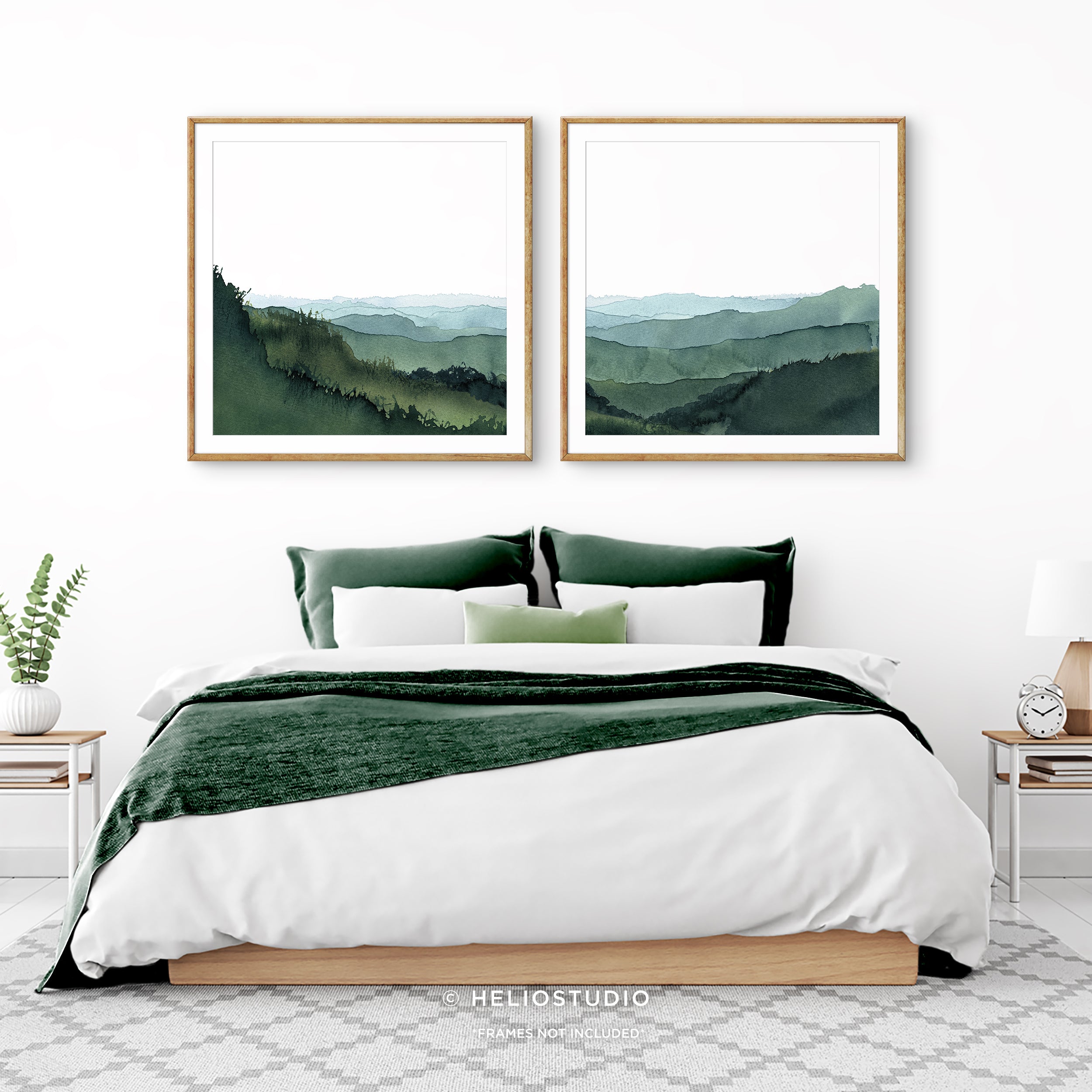 Blue Green Mountain Valley – Two Piece Art Print