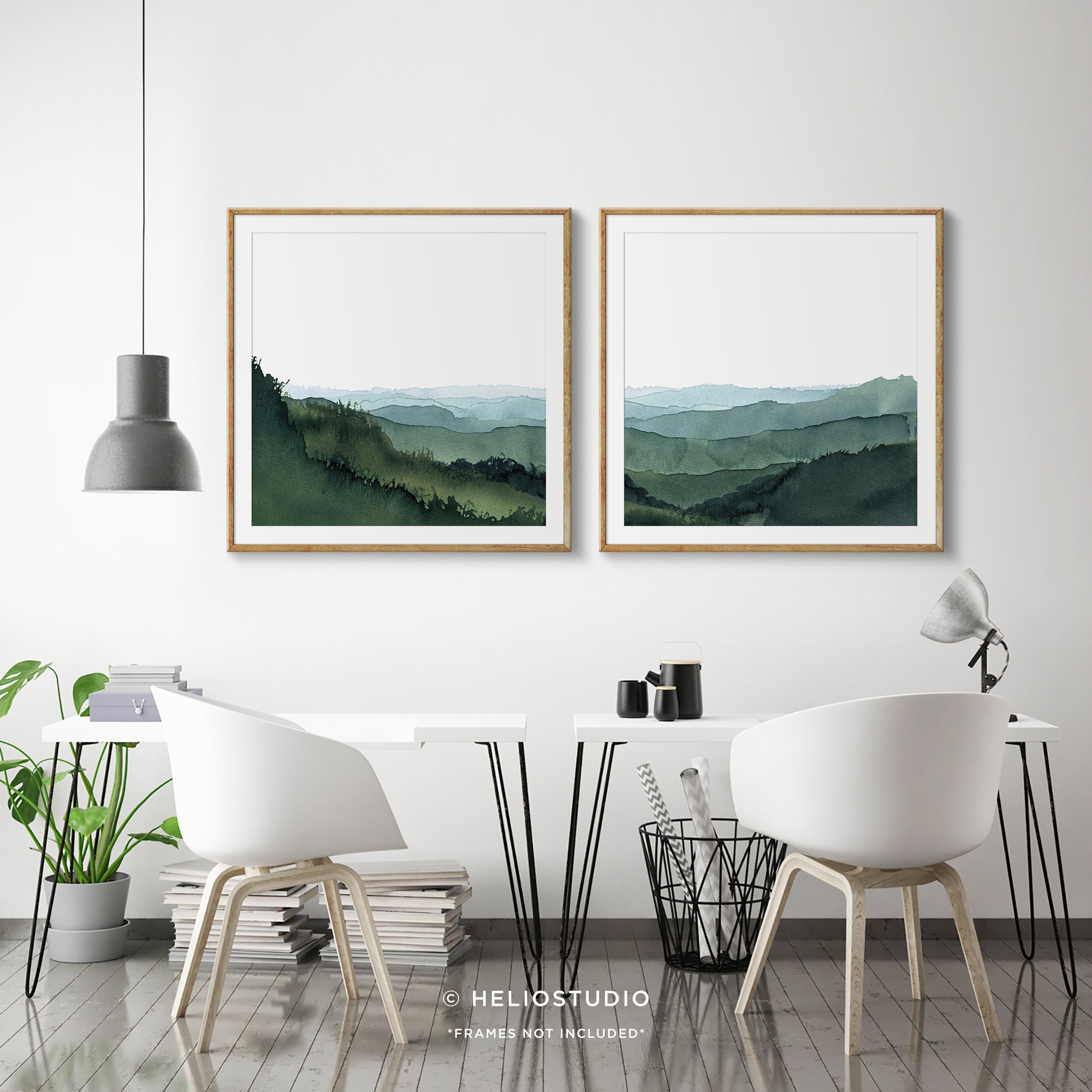 Blue Green Mountain Valley – Two Piece Art Print