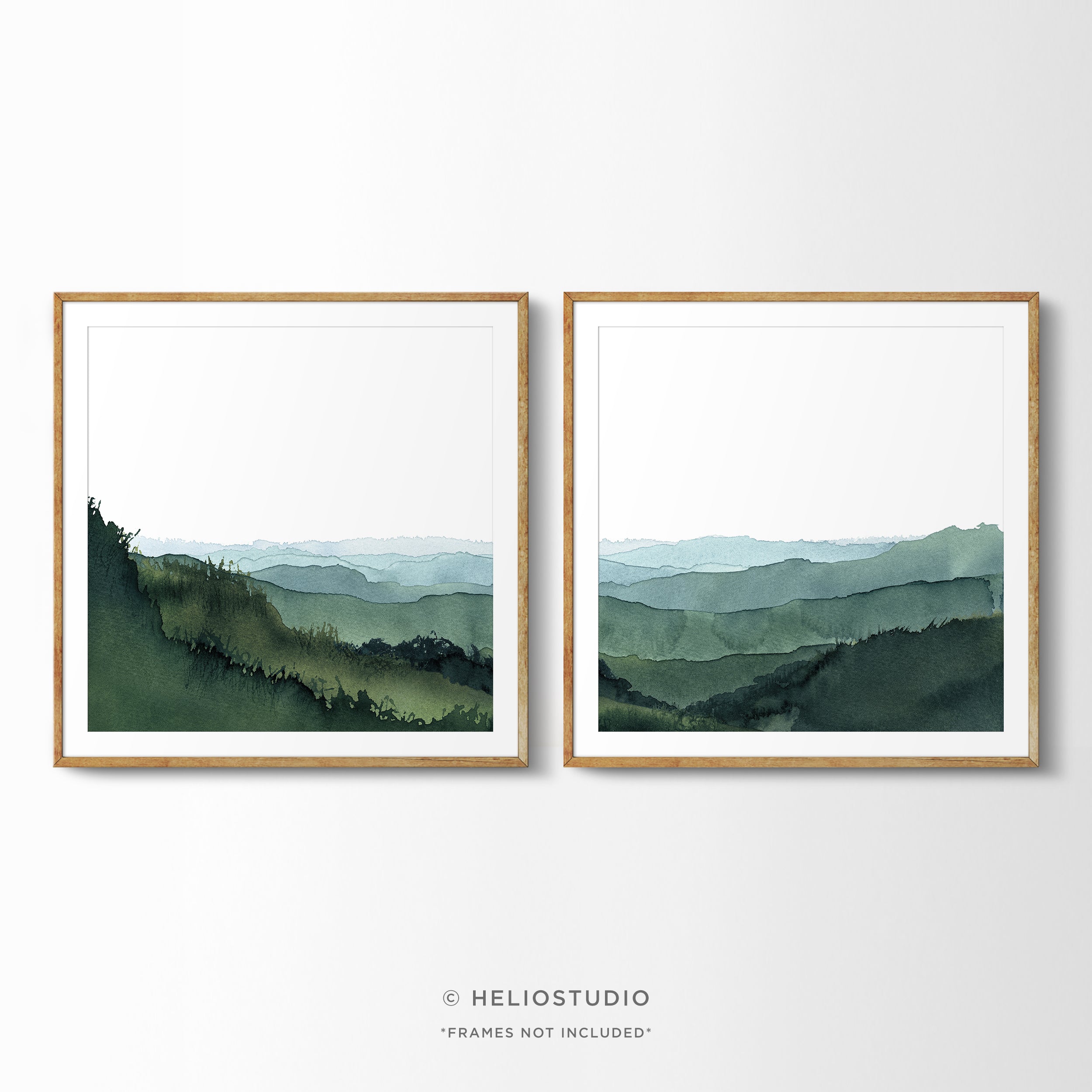 Blue Green Mountain Valley – Two Piece Art Print