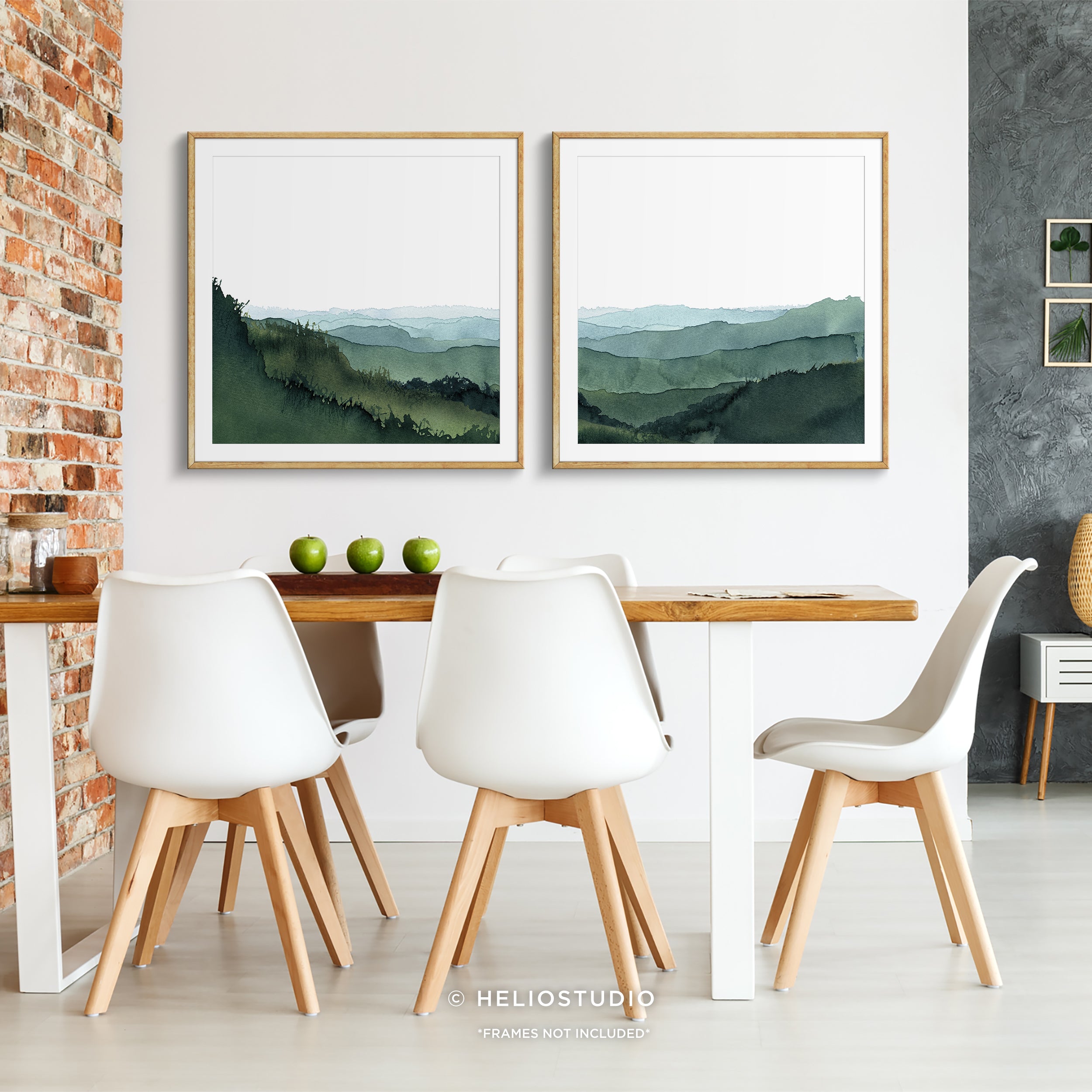 Blue Green Mountain Valley – Two Piece Art Print