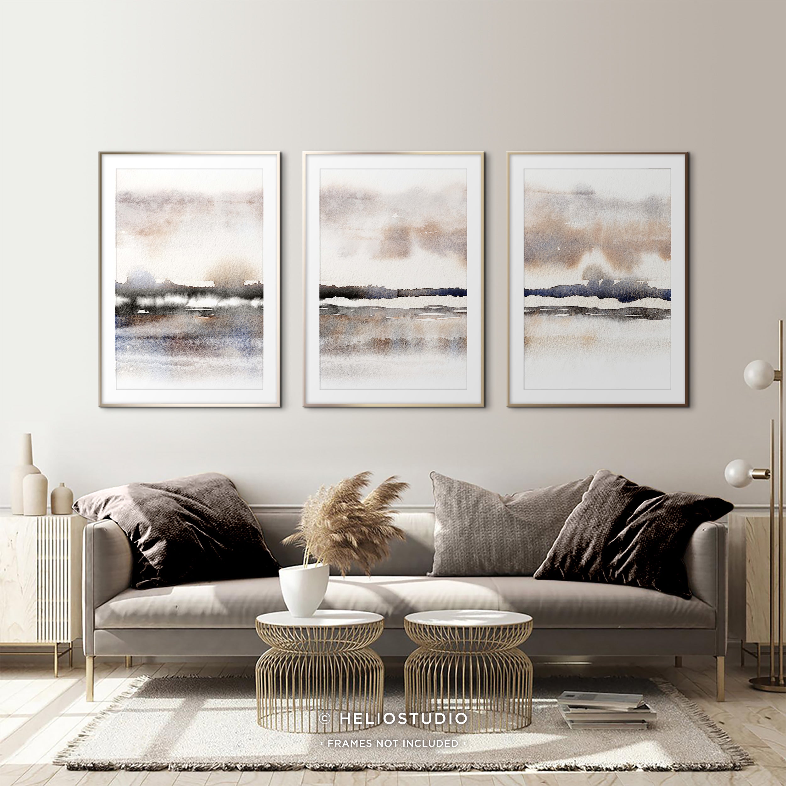 Abstract Winter Savannah – Three Piece Wall Art