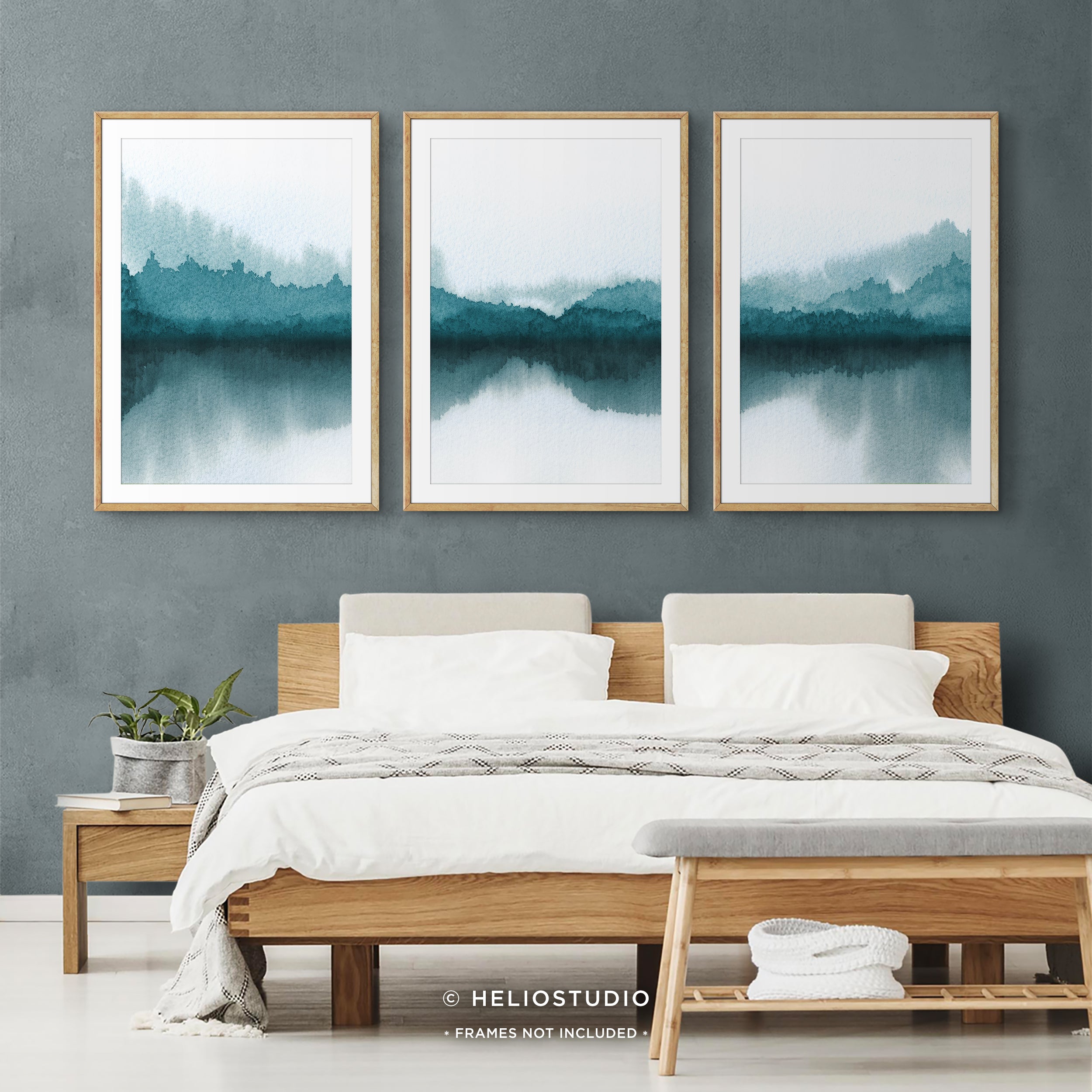 Forest Lake in Blue – Three Piece Art Print