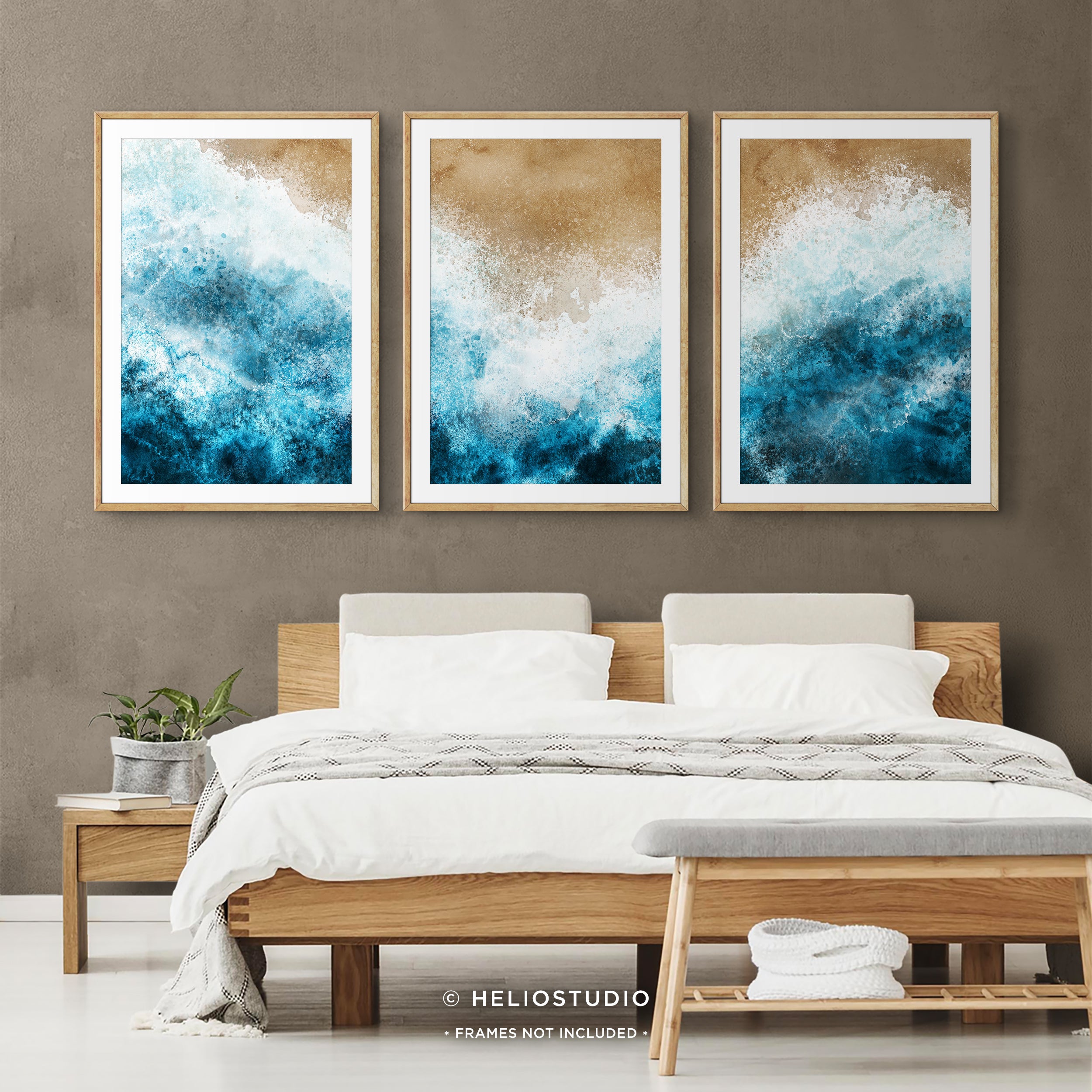 Birds Eye Beach Wave – Three Piece Art Print