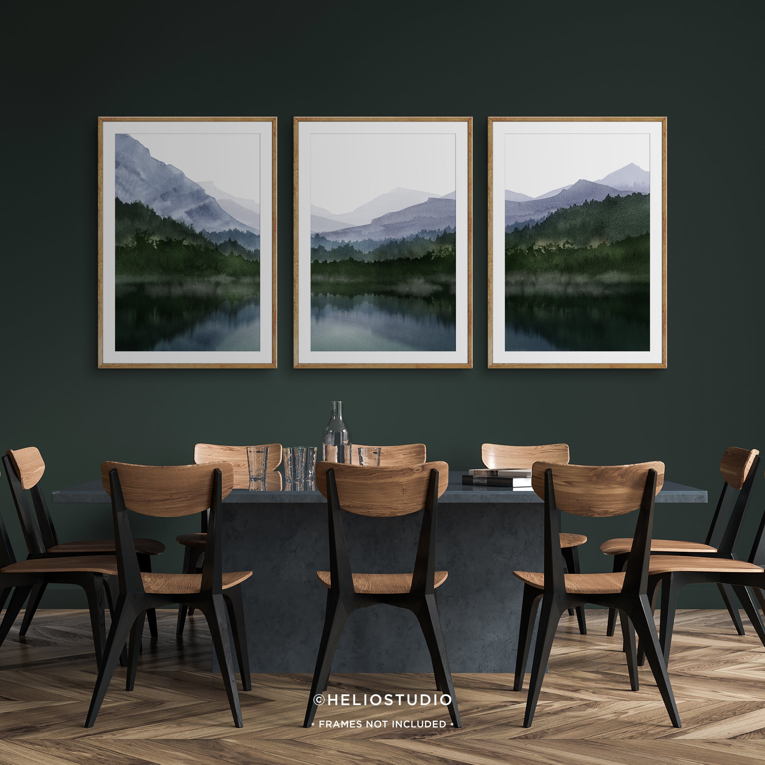 Mountain Lake Reflection – Three Piece Art Print