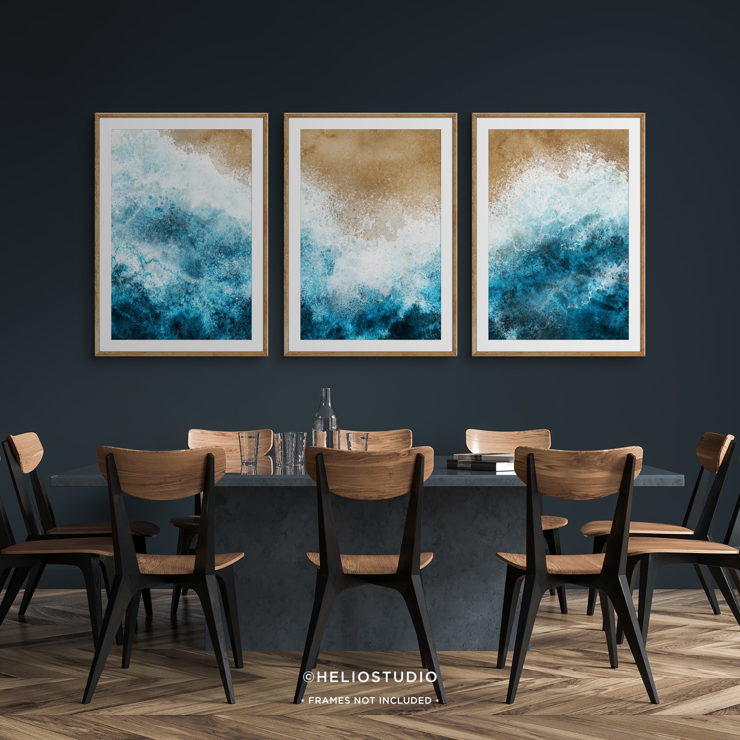 Birds Eye Beach Wave – Three Piece Art Print