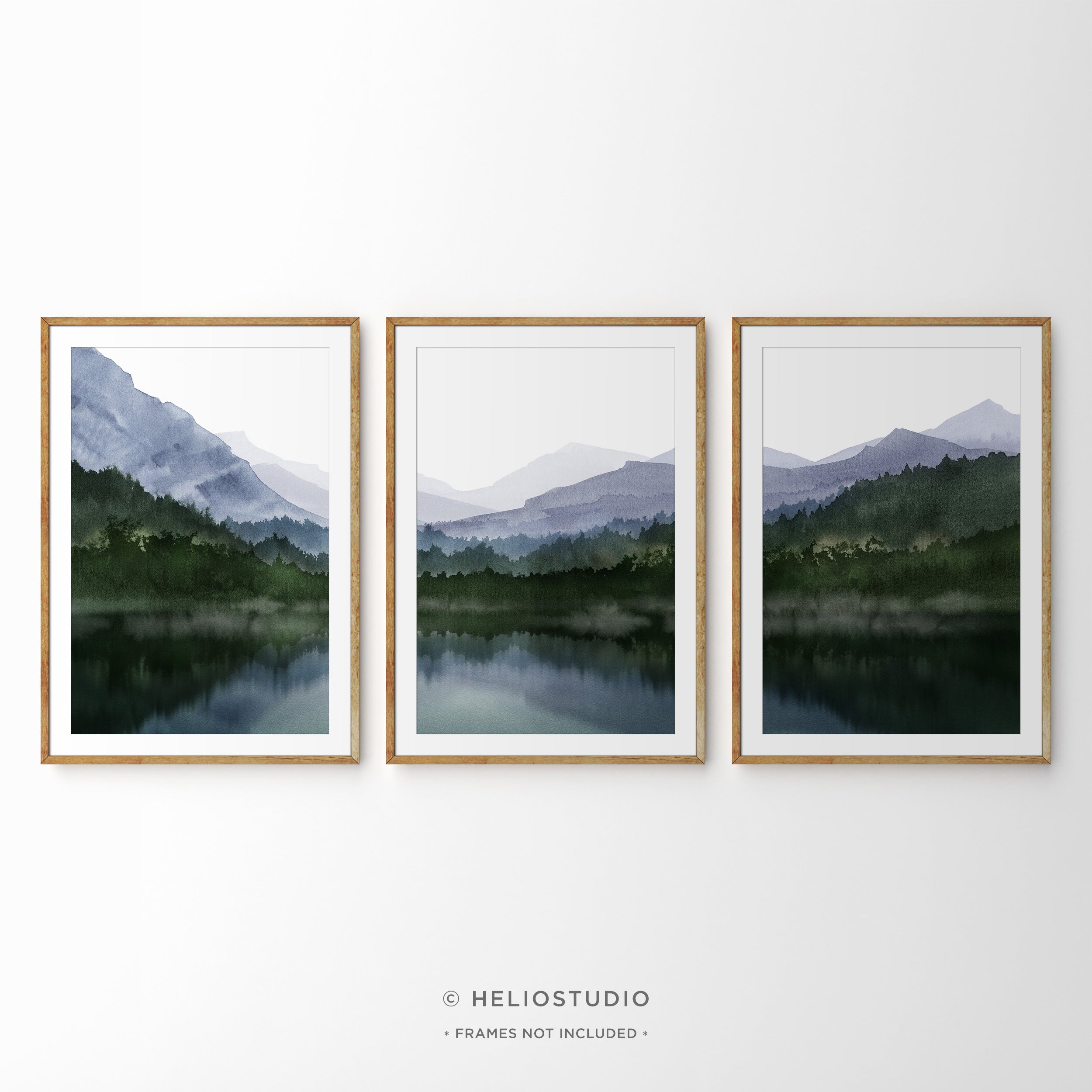 Mountain Lake Reflection – Three Piece Art Print