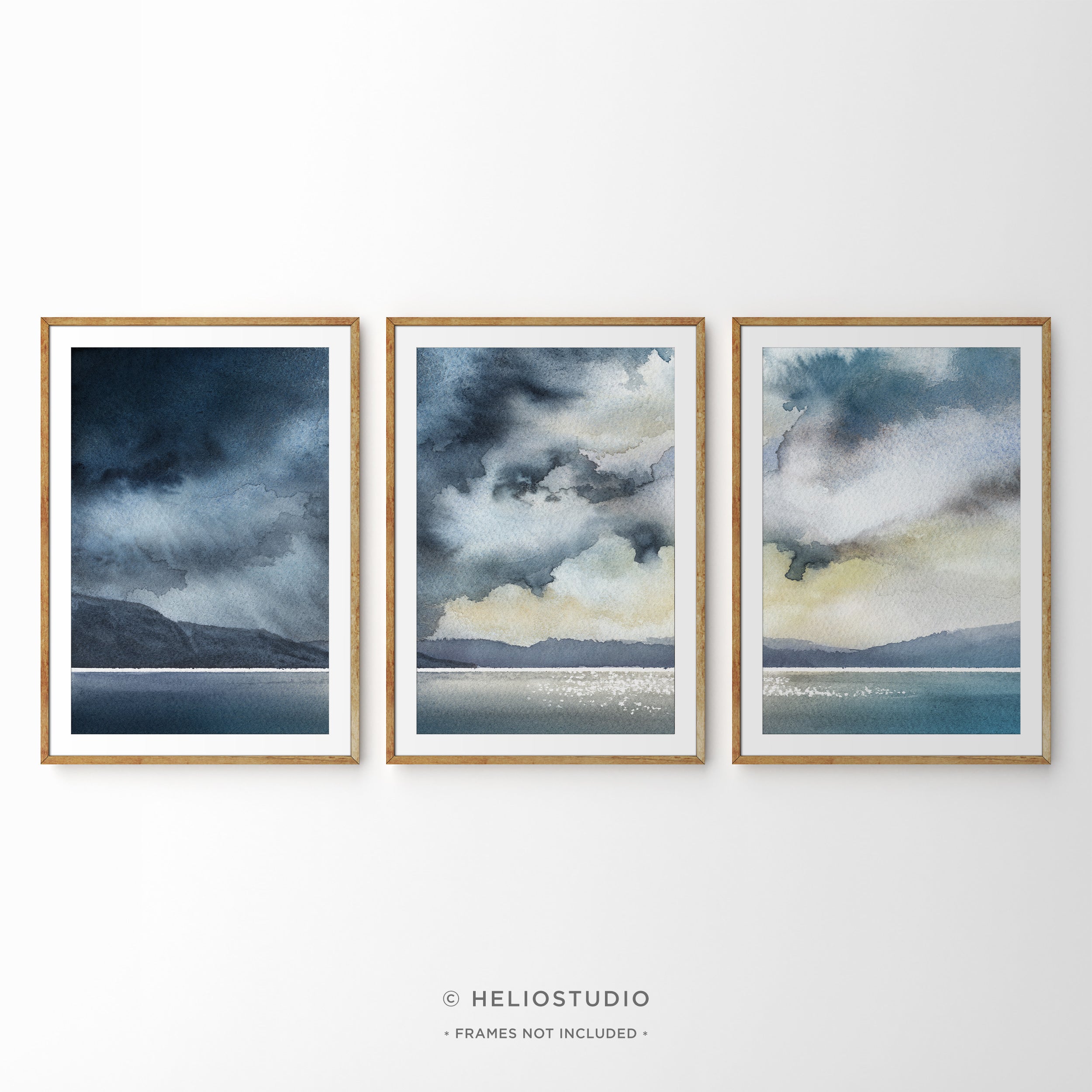 Stormy Coastal Cloudscape – Three Piece Wall Art