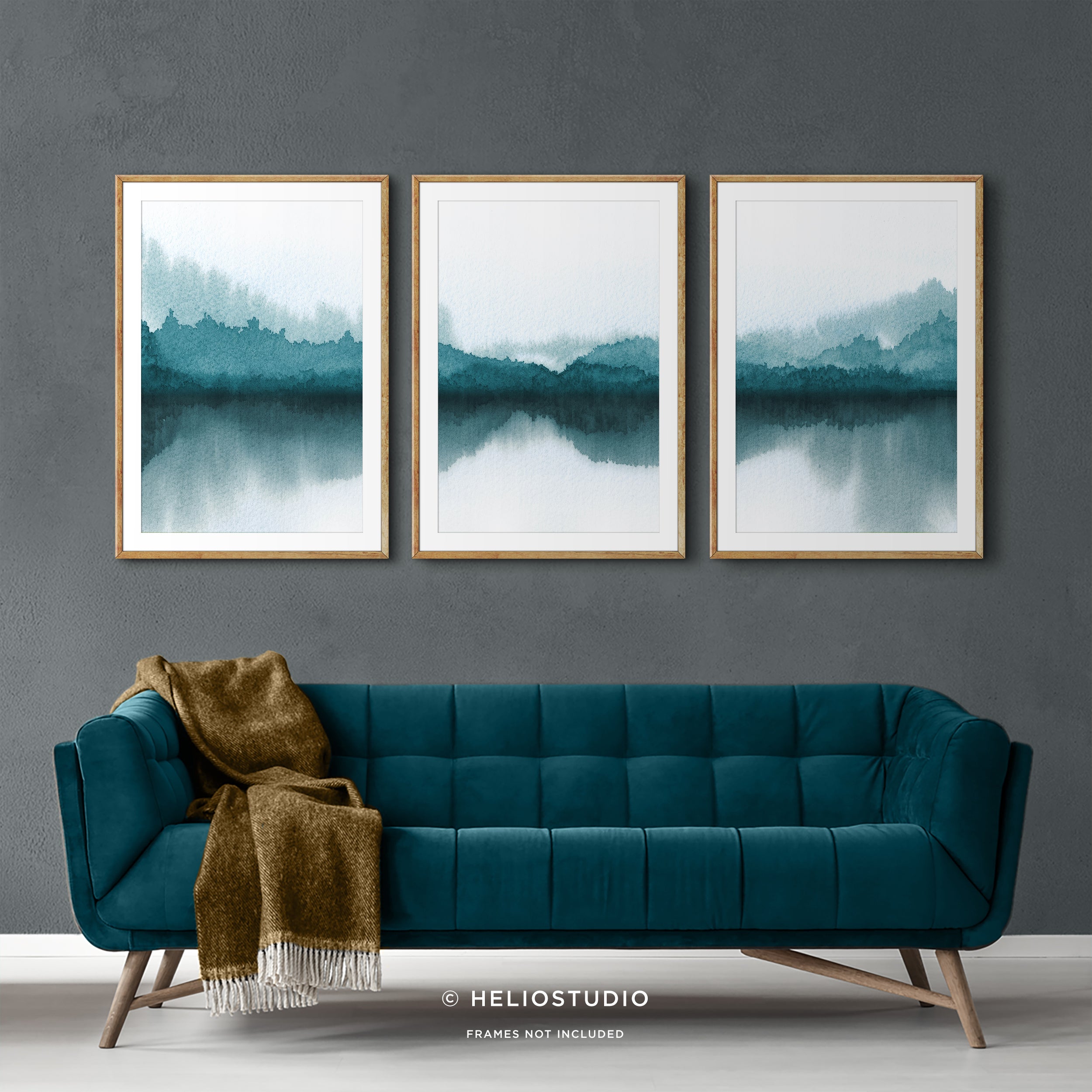 Forest Lake in Blue – Three Piece Art Print