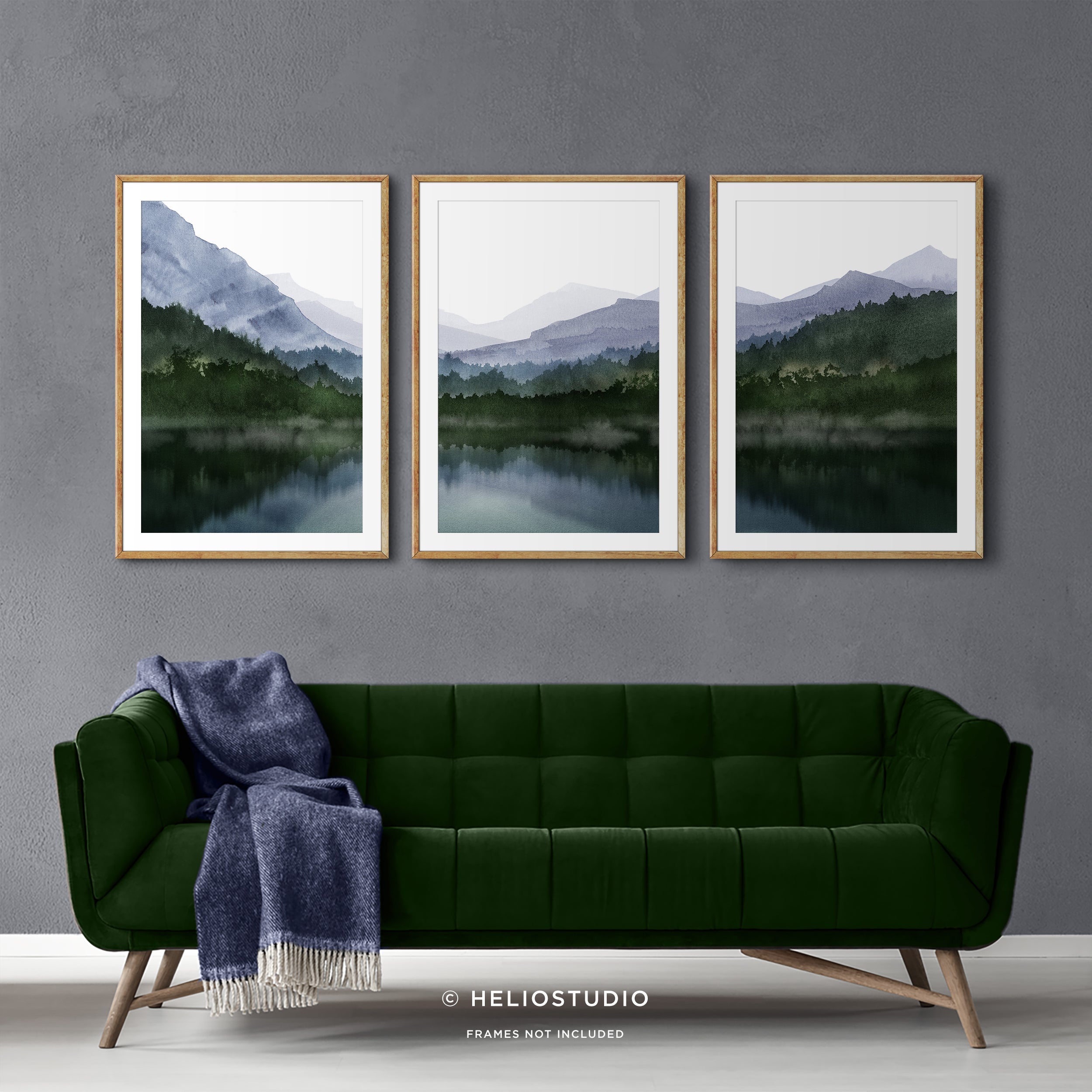 Mountain Lake Reflection – Three Piece Art Print